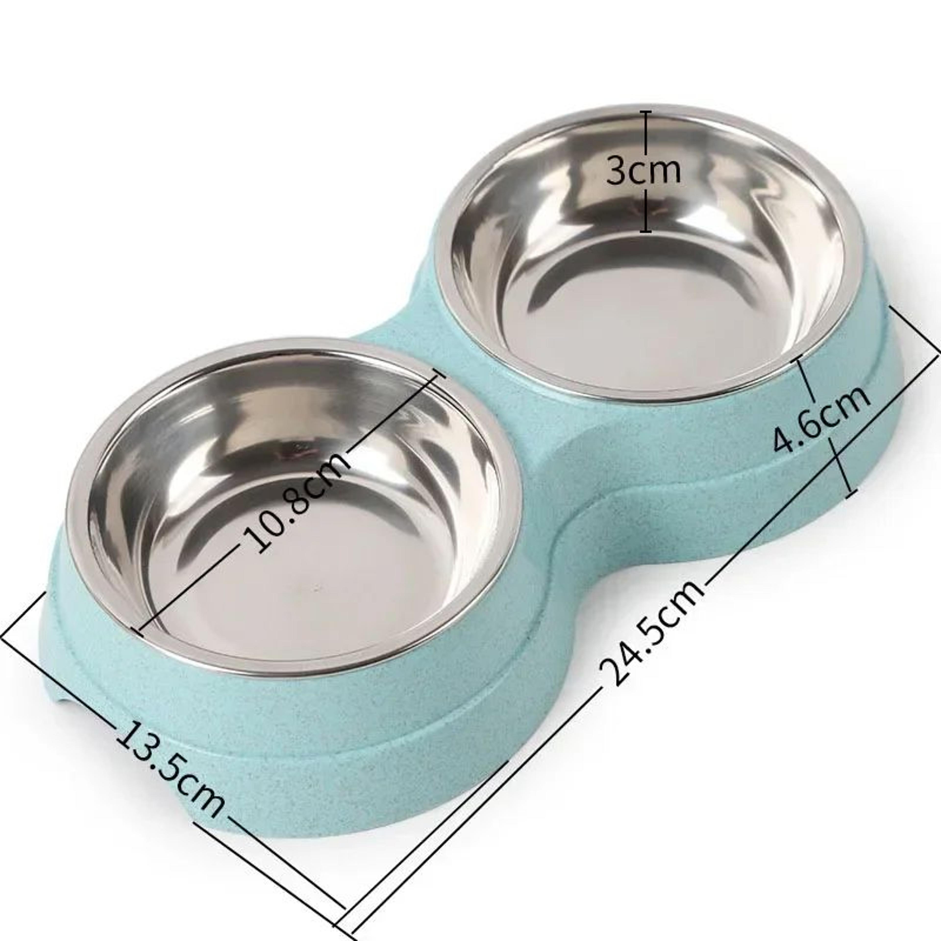 Stainless Steel Double Pet Food Bowl Feeding  Drinking 2