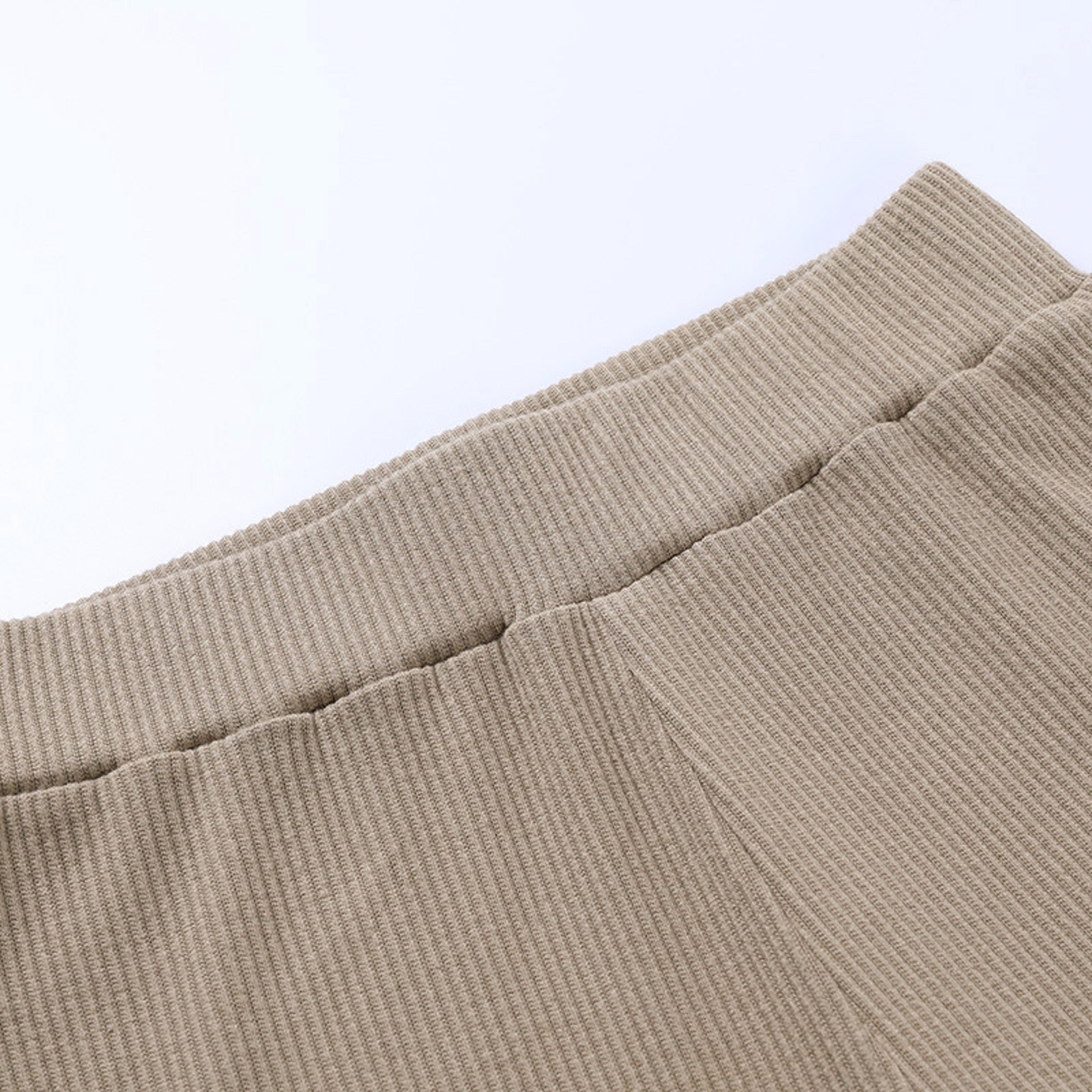 Womens Ribbed Cotton Knit Leggings Female Stretch Skinny Leggings 6