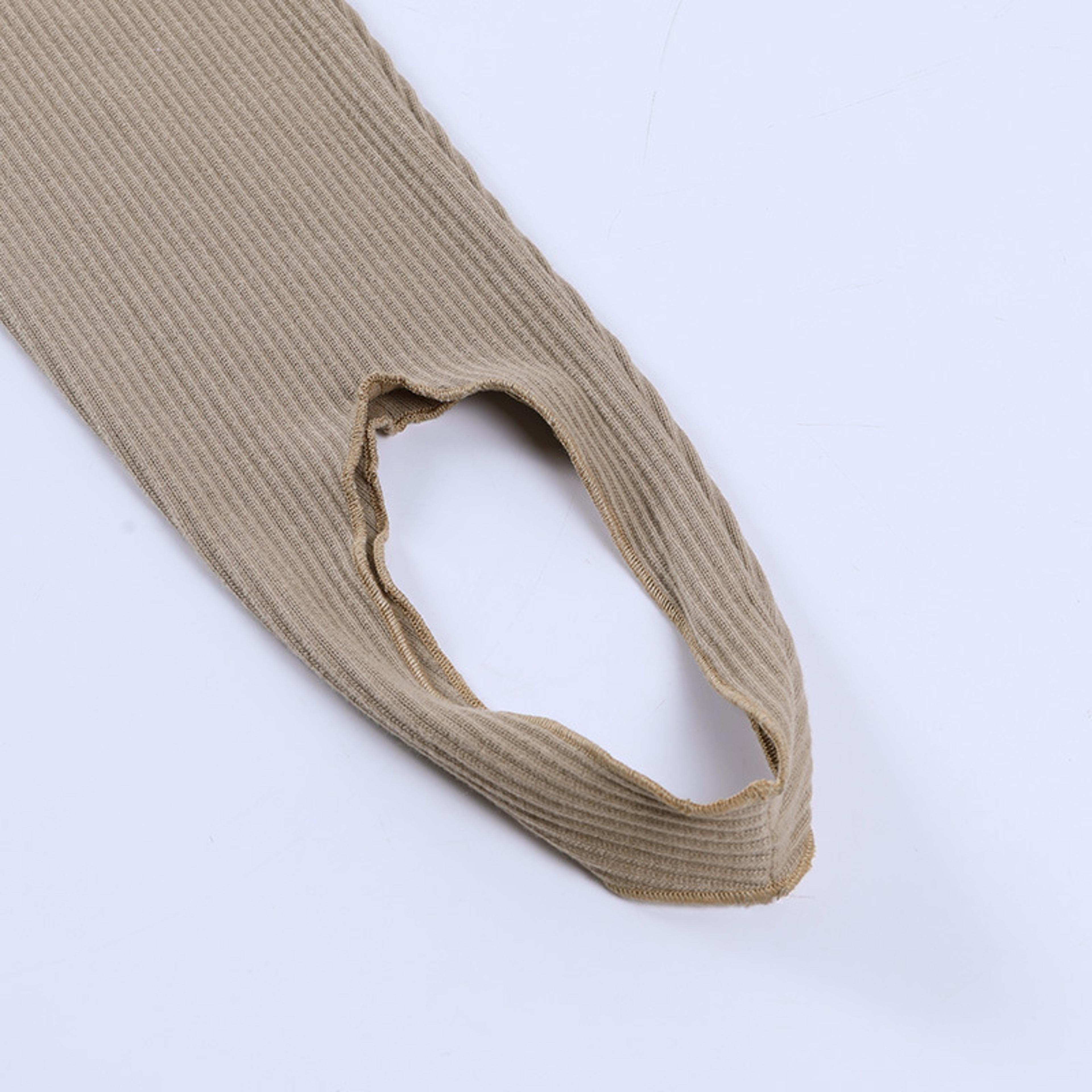 Womens Ribbed Cotton Knit Leggings Female Stretch Skinny Leggings 7