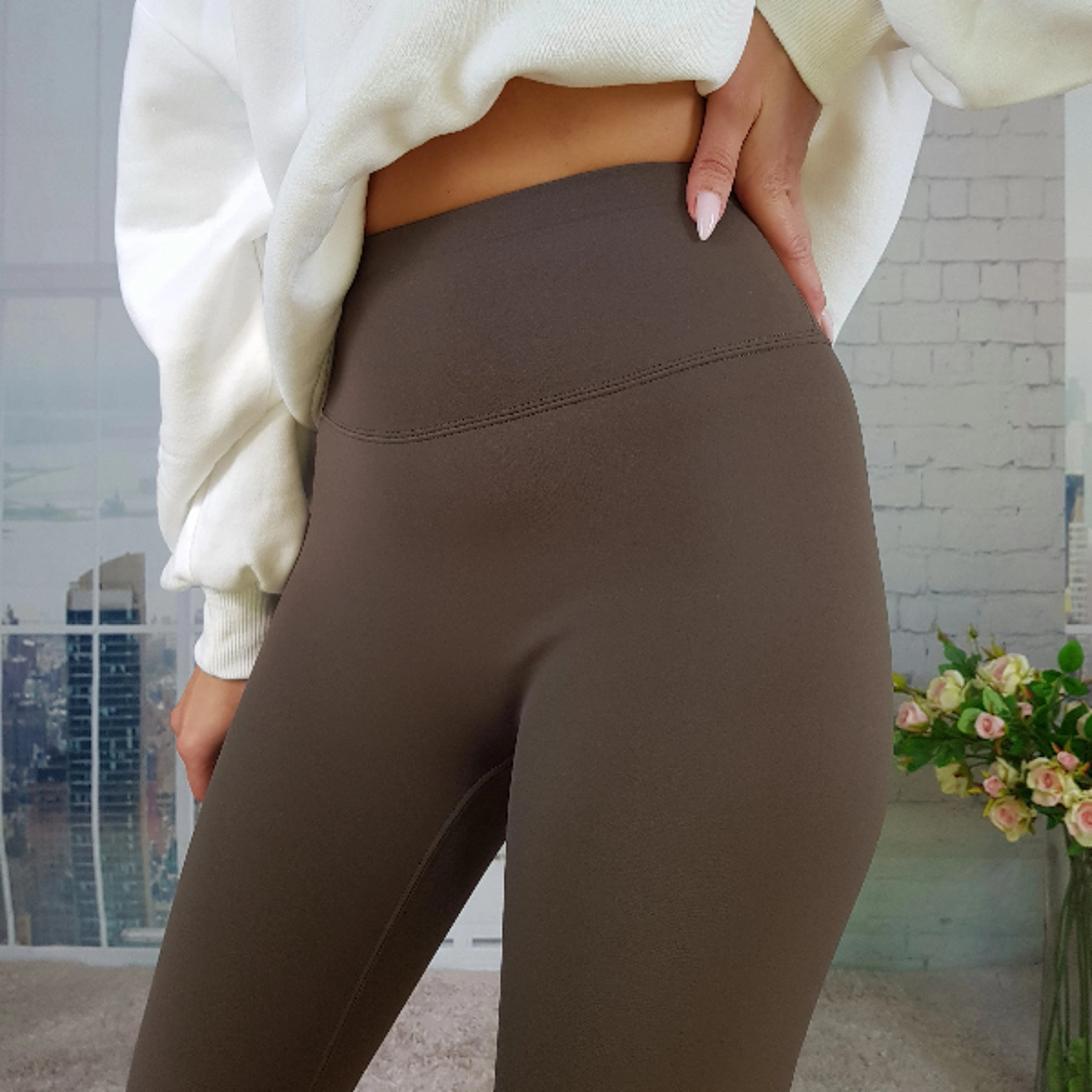 Autumn Winter High Waist Fleece Sharkskin Leggings  Thick Velvet Warm Leggings For Women 6