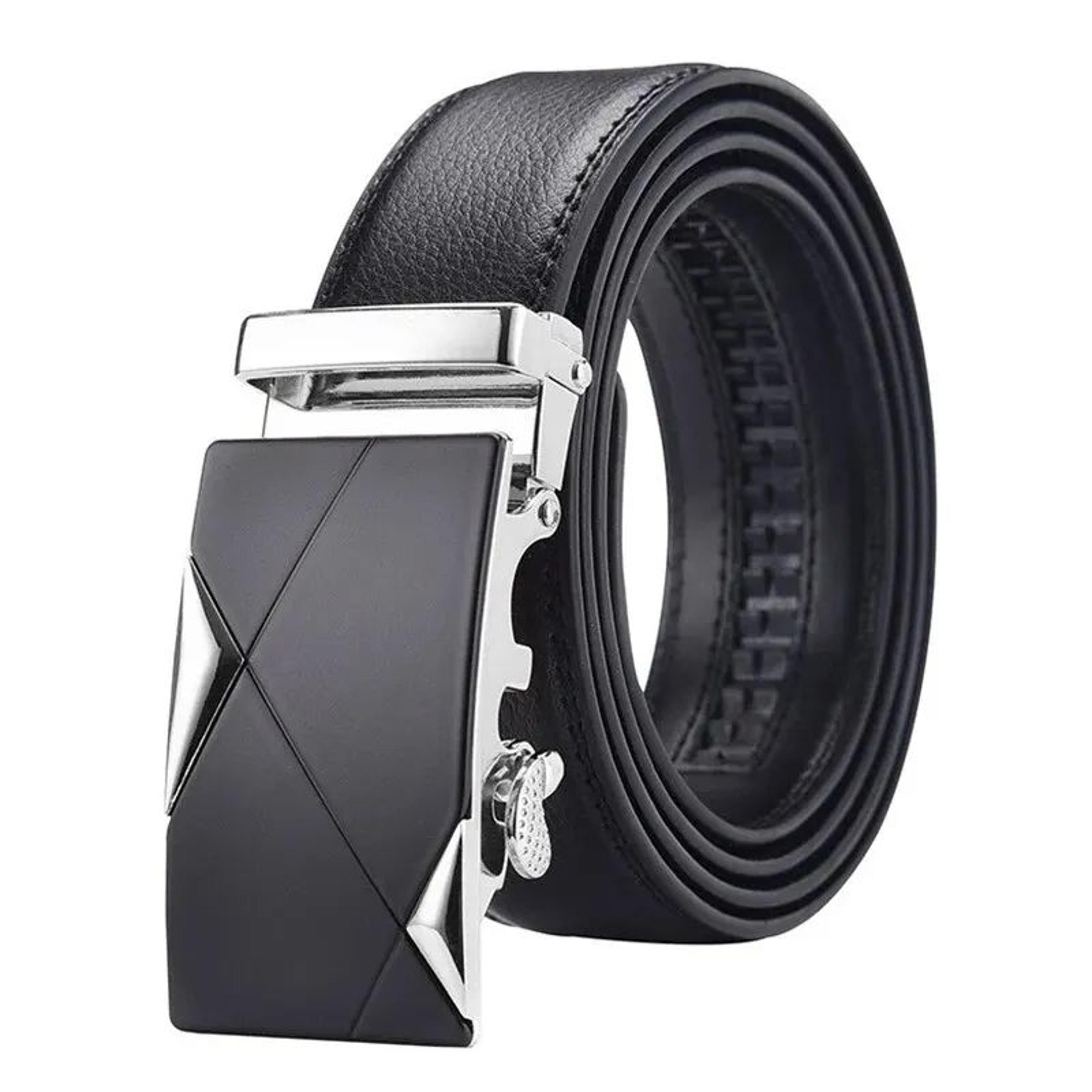 Luxury Belt For Men HighQuality PU Leather Glossy Belt With Lychee Pattern Unisex Dress  Casual Wea 4