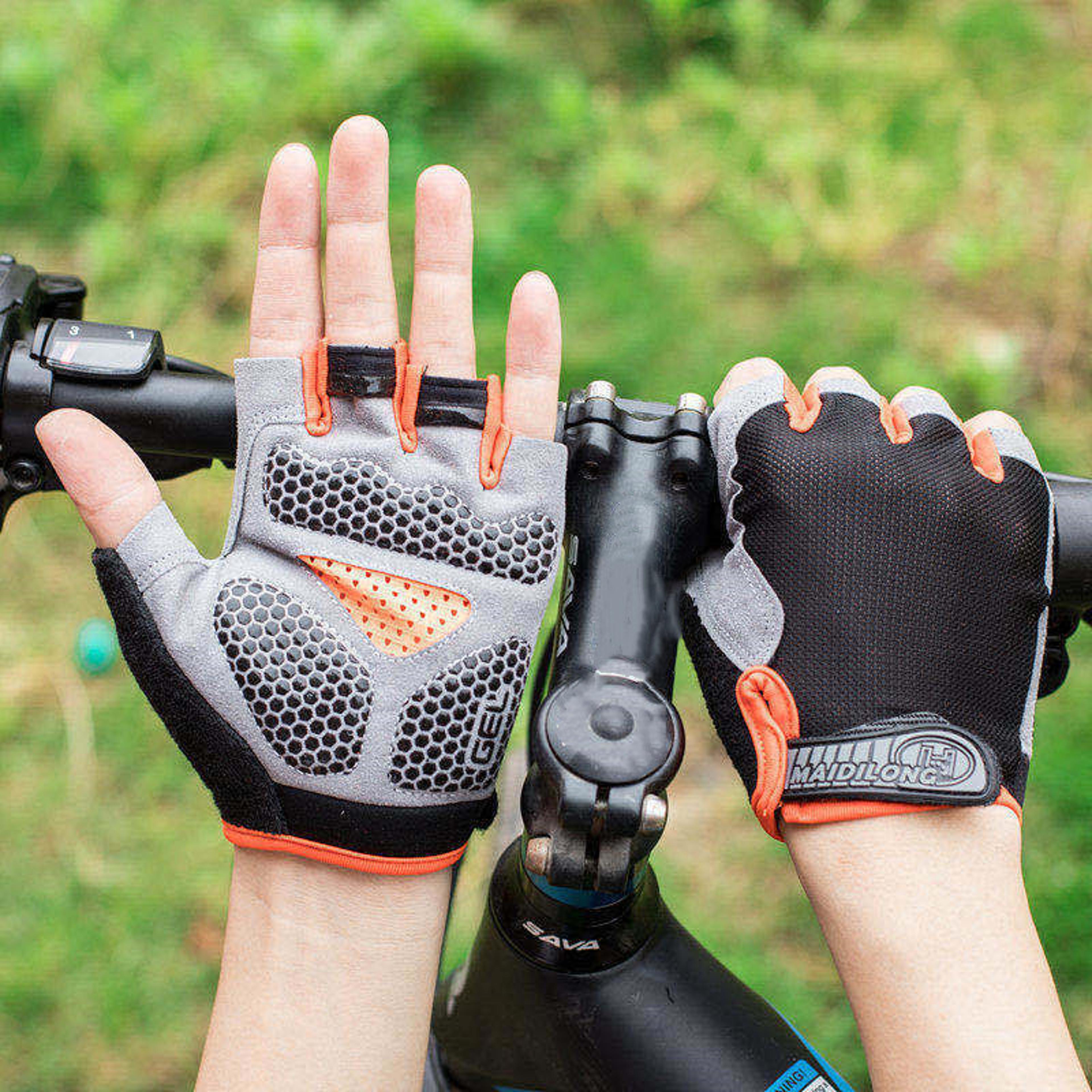 cycling bicycle gloves for men & women, half finger gym gloves, breathable anti-slip for sports & training