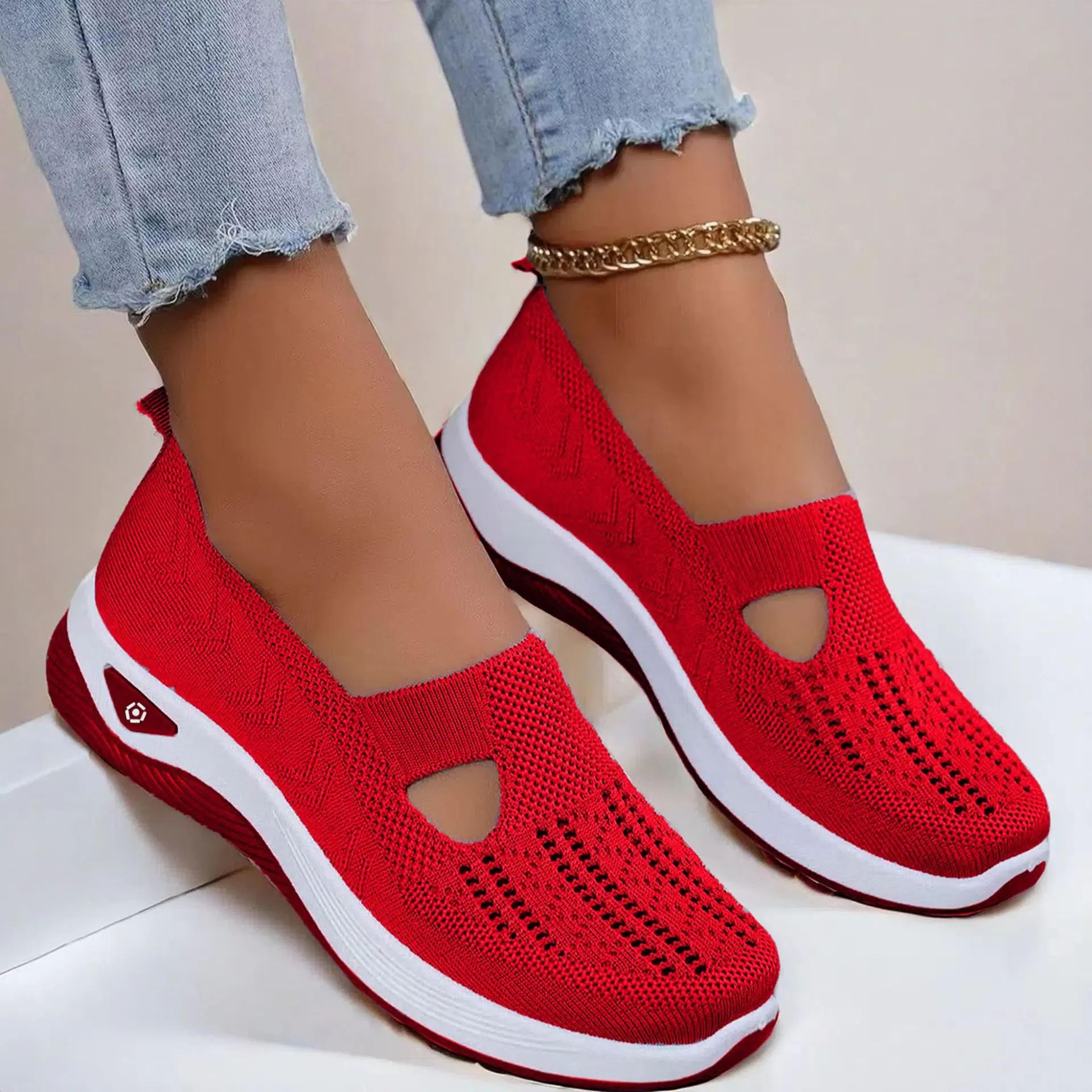 Summer Breathable NonSlip Soft Sole Elderly Shoes Womens Casual Orthopedic Walking Flats For Middle
