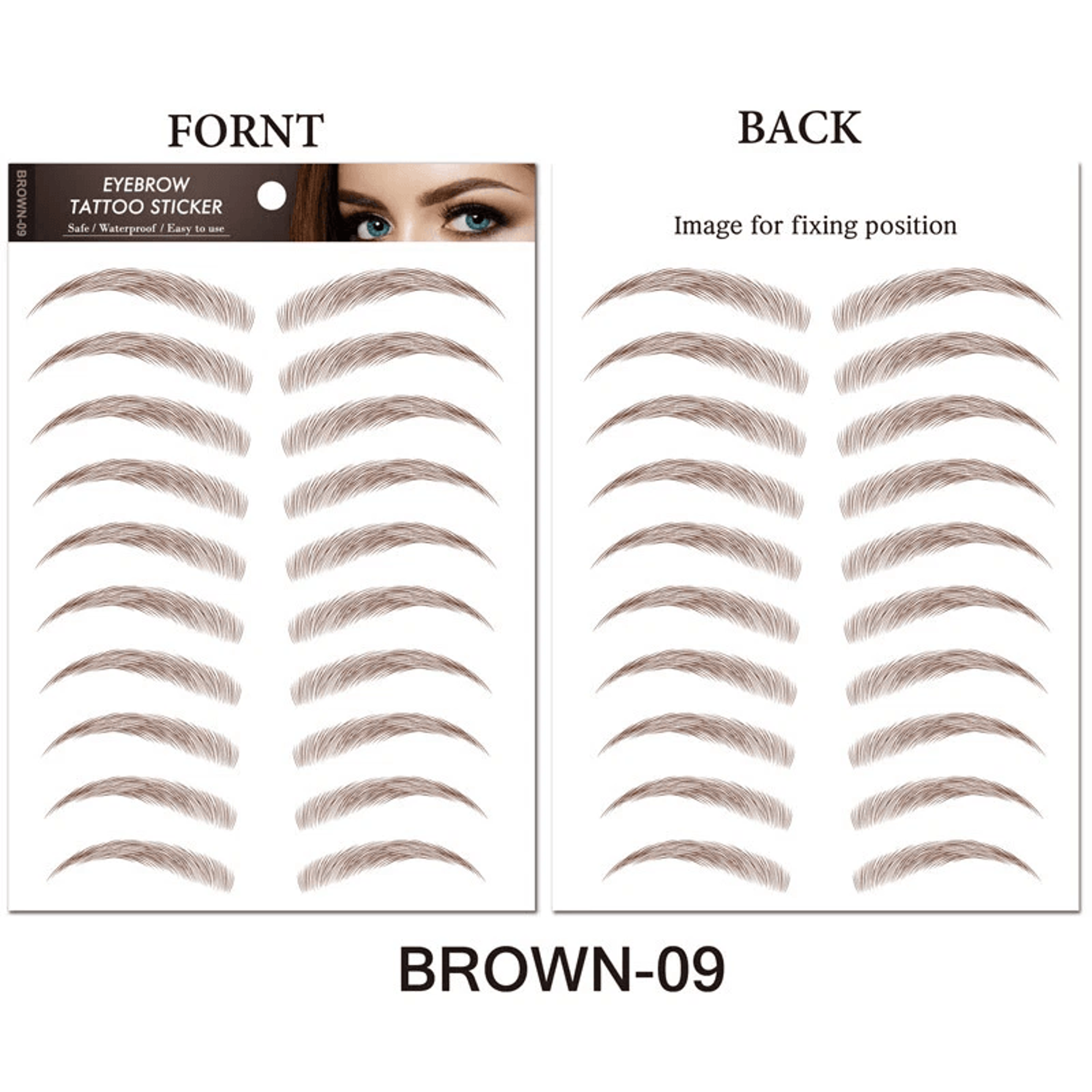 Brow Liner Sticker 6D Bionic Tattoo False Eyebrow Stamp Waterproof Black Brown Reusable StickOn Eye 23