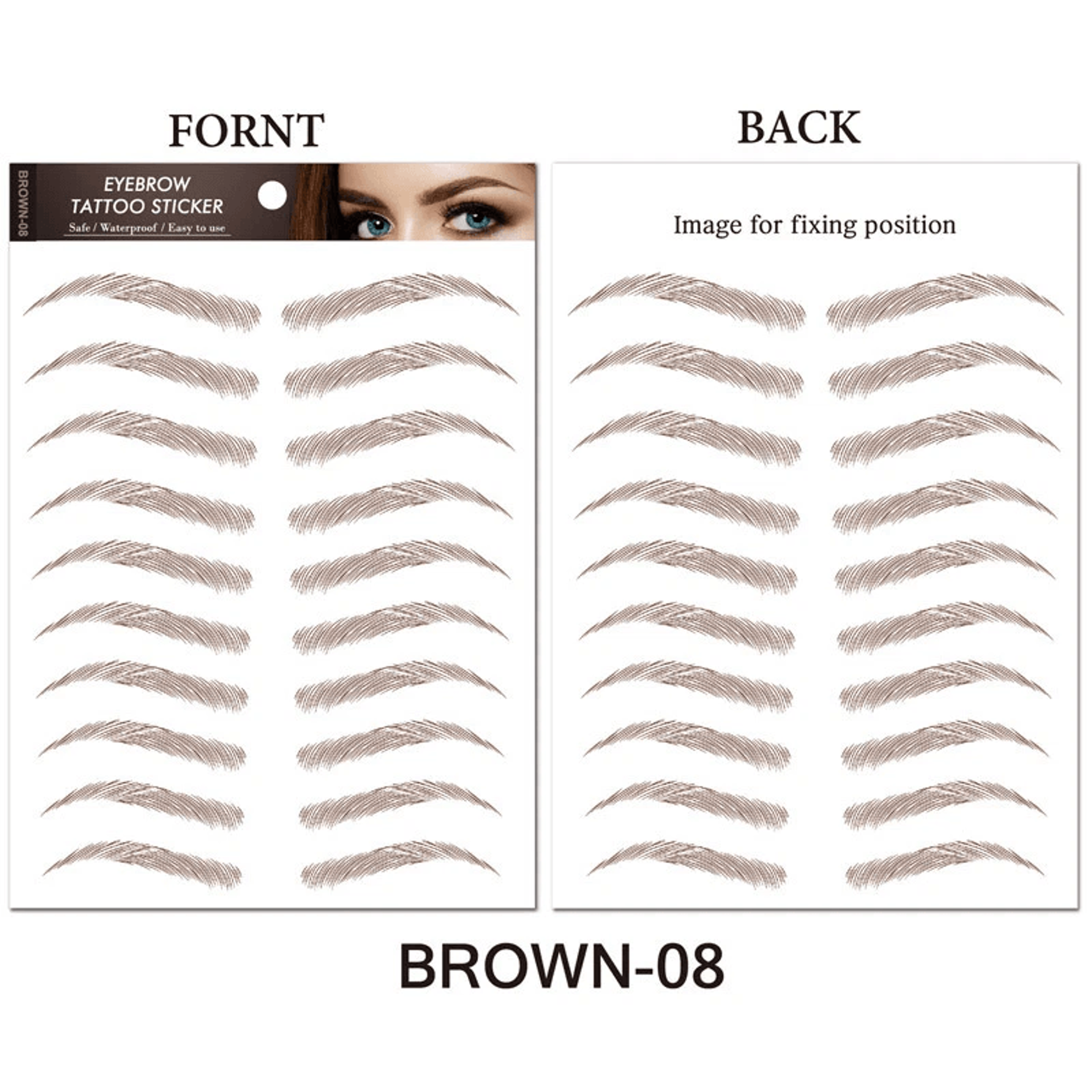 Brow Liner Sticker 6D Bionic Tattoo False Eyebrow Stamp Waterproof Black Brown Reusable StickOn Eye 22