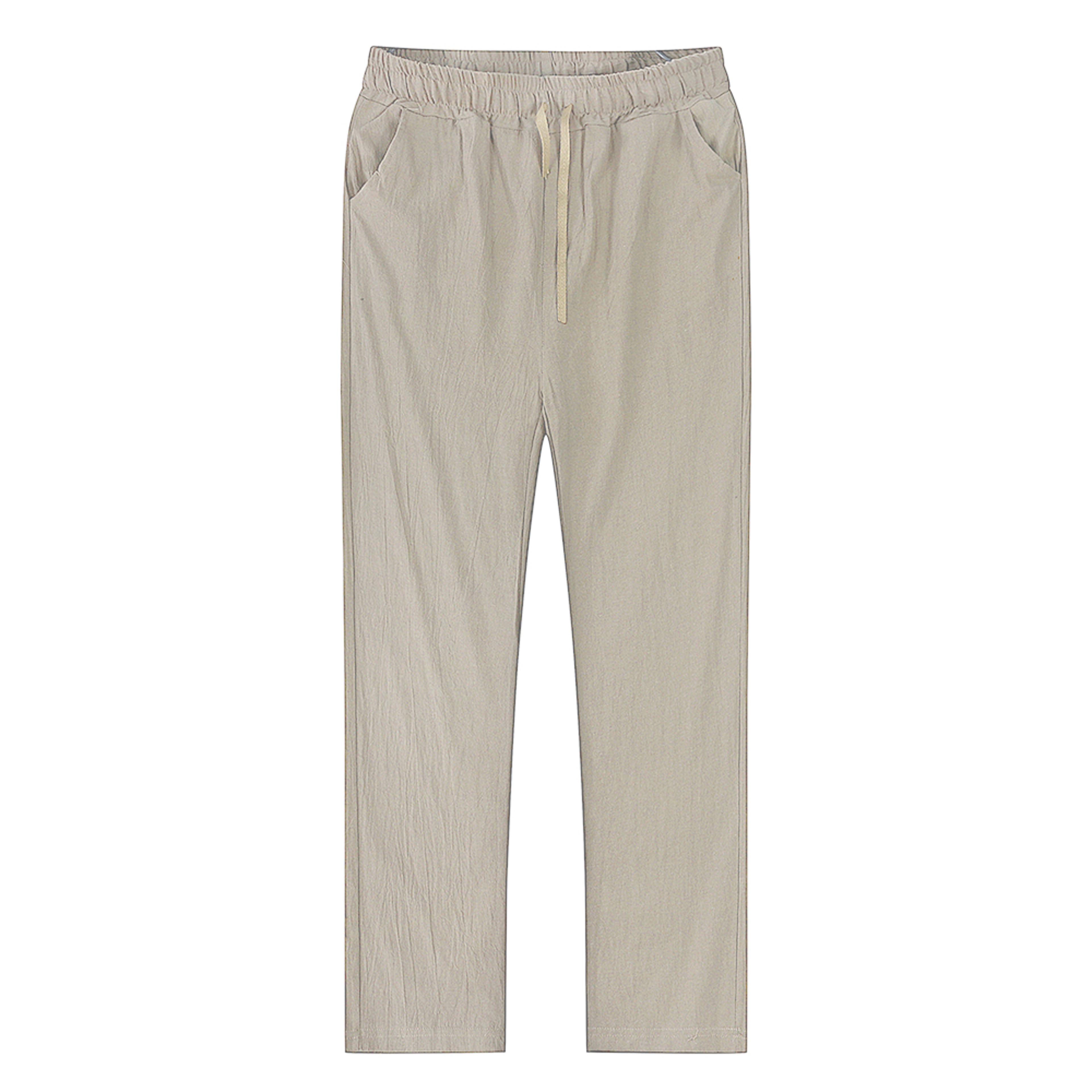 Mens Cotton Linen Pants For Autumn New Breathable Solid Color Linen Trousers For Fitness  Streetwea