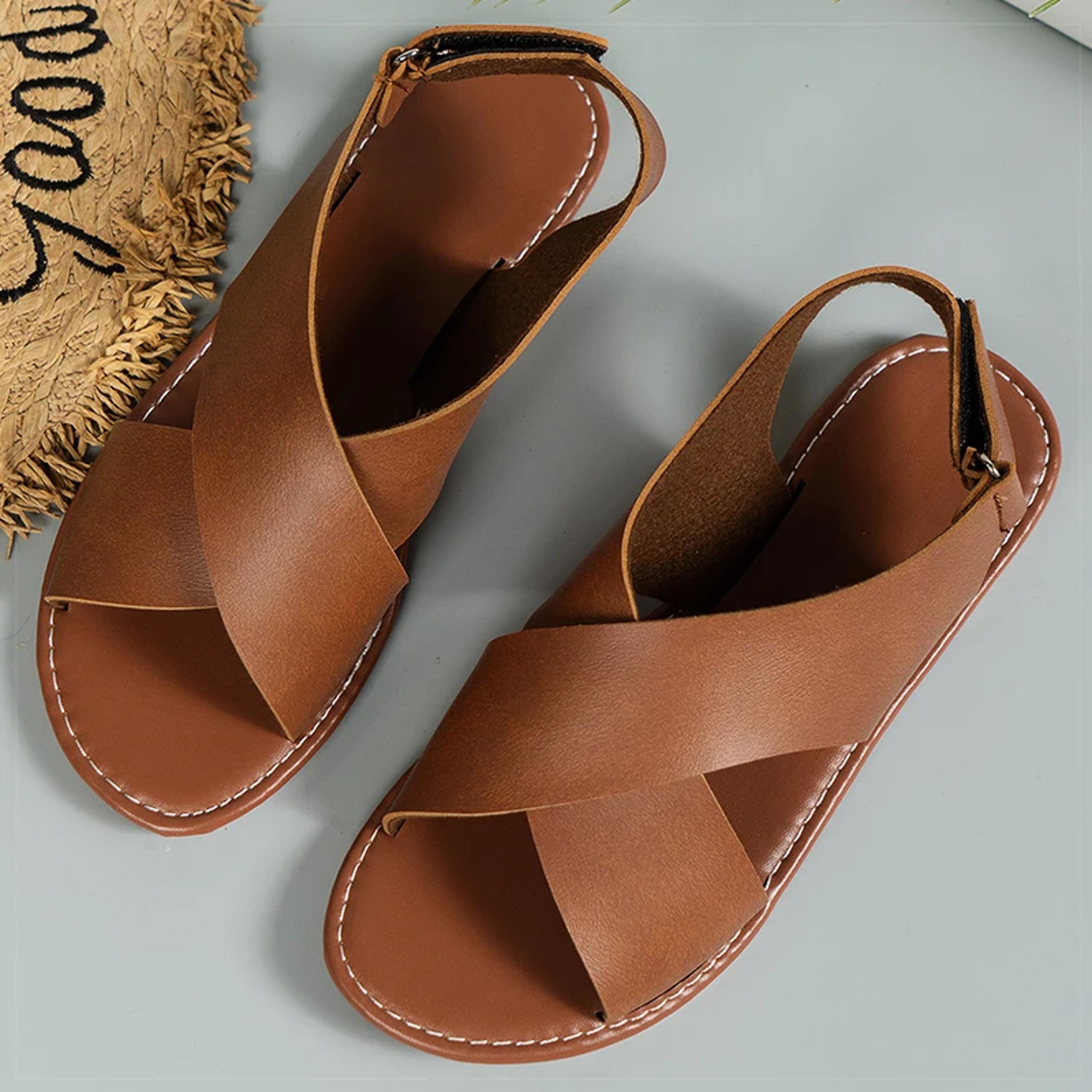 Womens Sandals Summer Flat Shoes Soft PU Leather Summer Sandals Womens Beach Footwear Breathable Ca 3