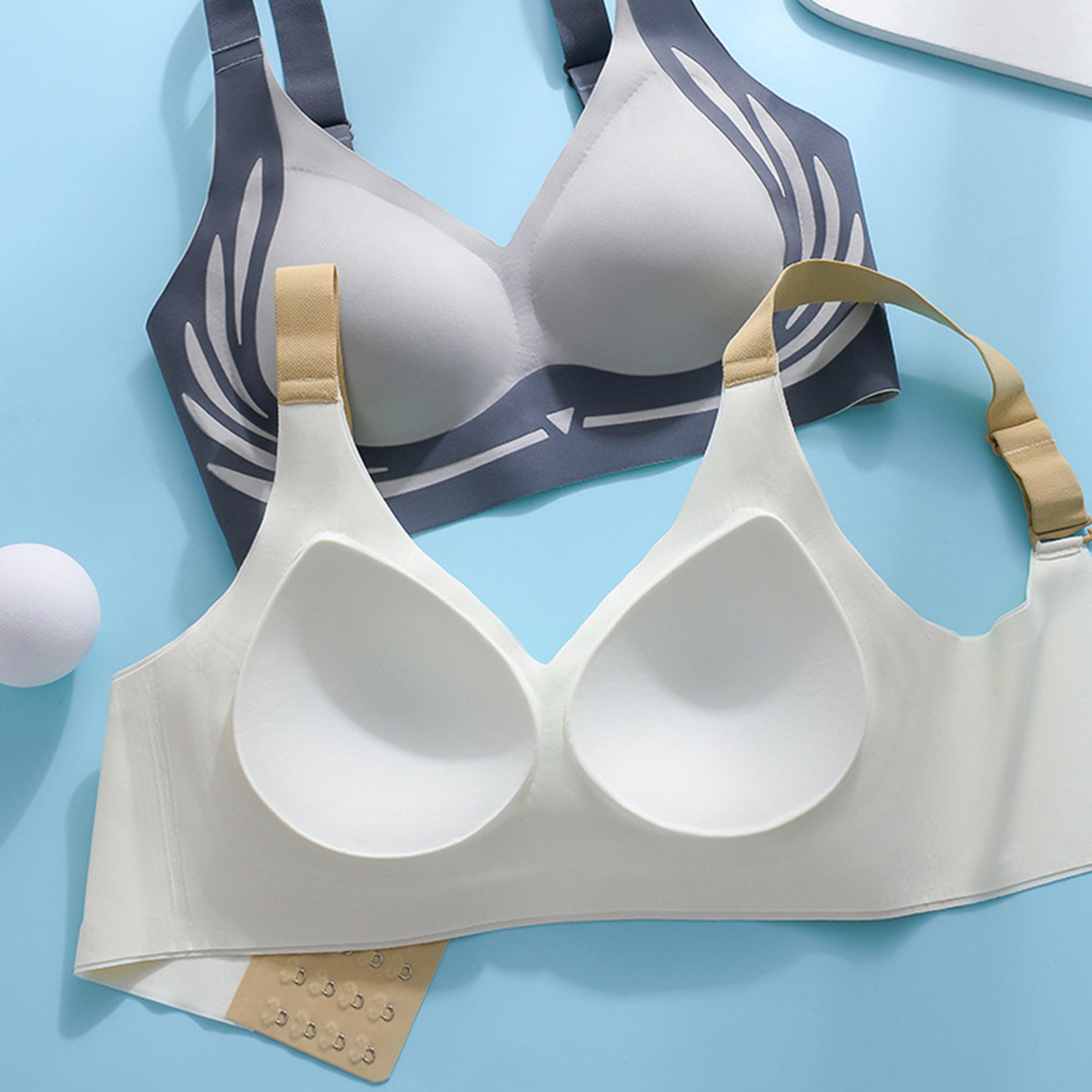 wireless push up bra for women, anti sagging seamless sports support bra