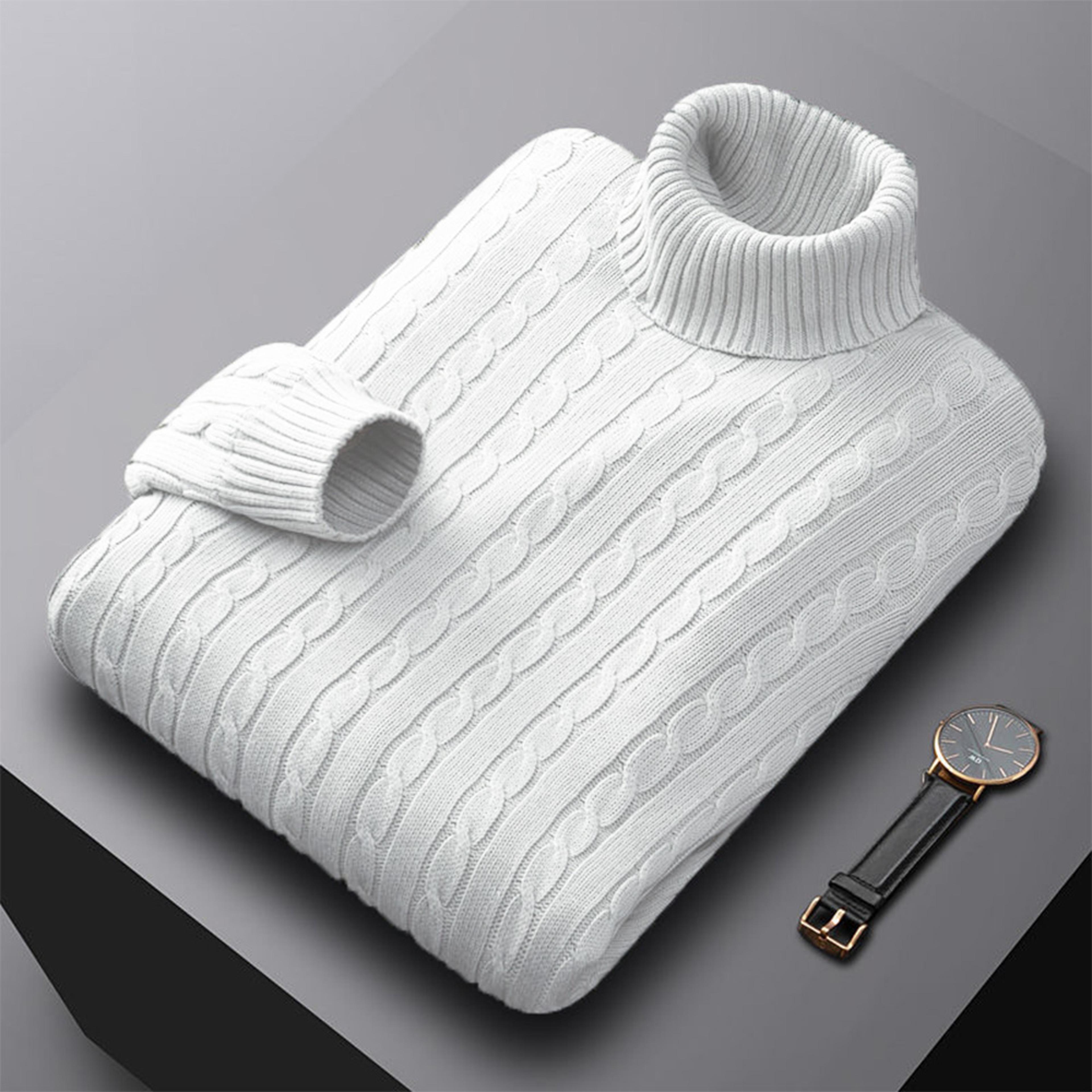 Mens Turtleneck Sweater High Neck Pullover Elastic Sweatwear Casual Knitted Sweaters Fall Winter Me 10