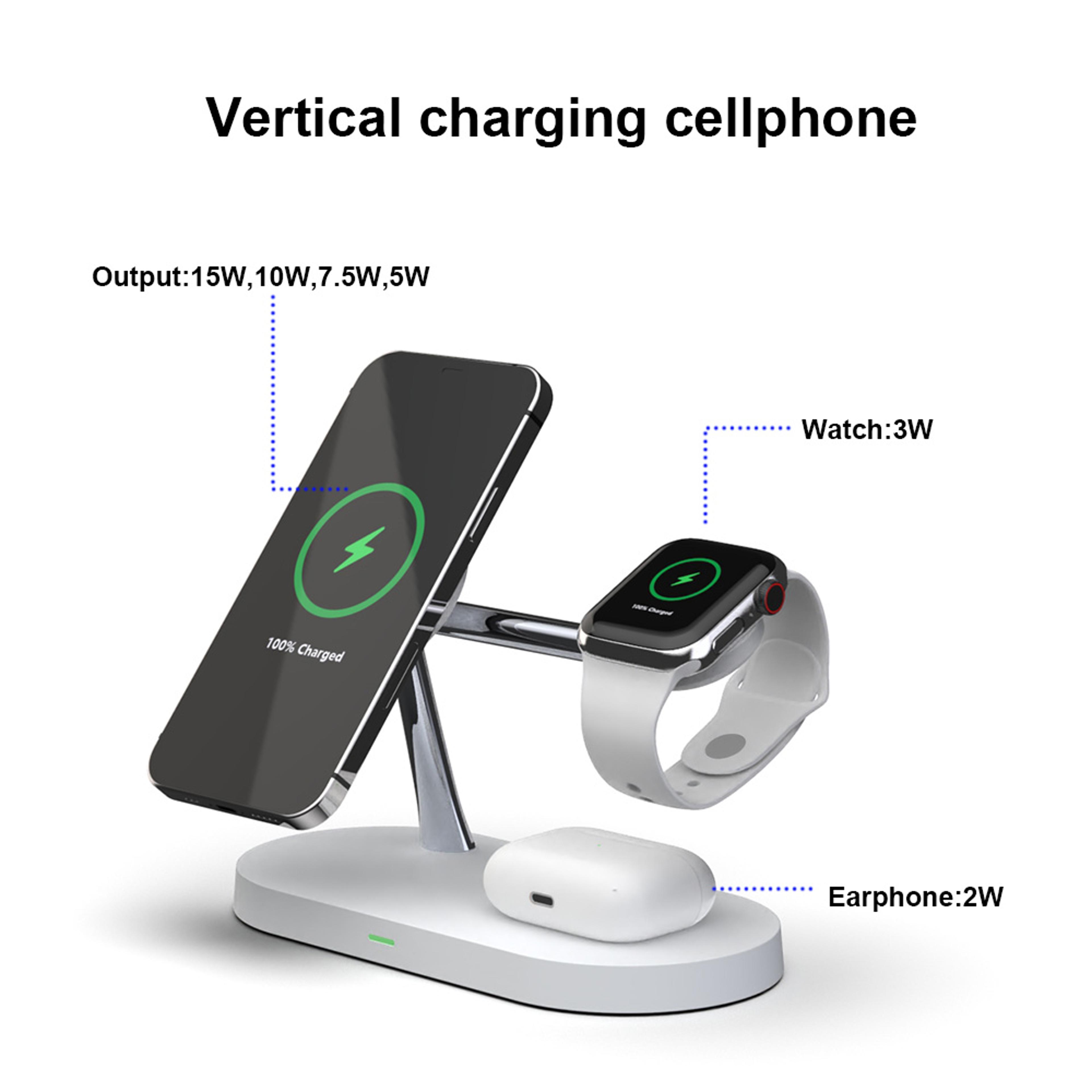 Fast Wireless Charging Station 3in1 Charger Stand for iPhone 1216 Apple Watch 410 AirPods 23