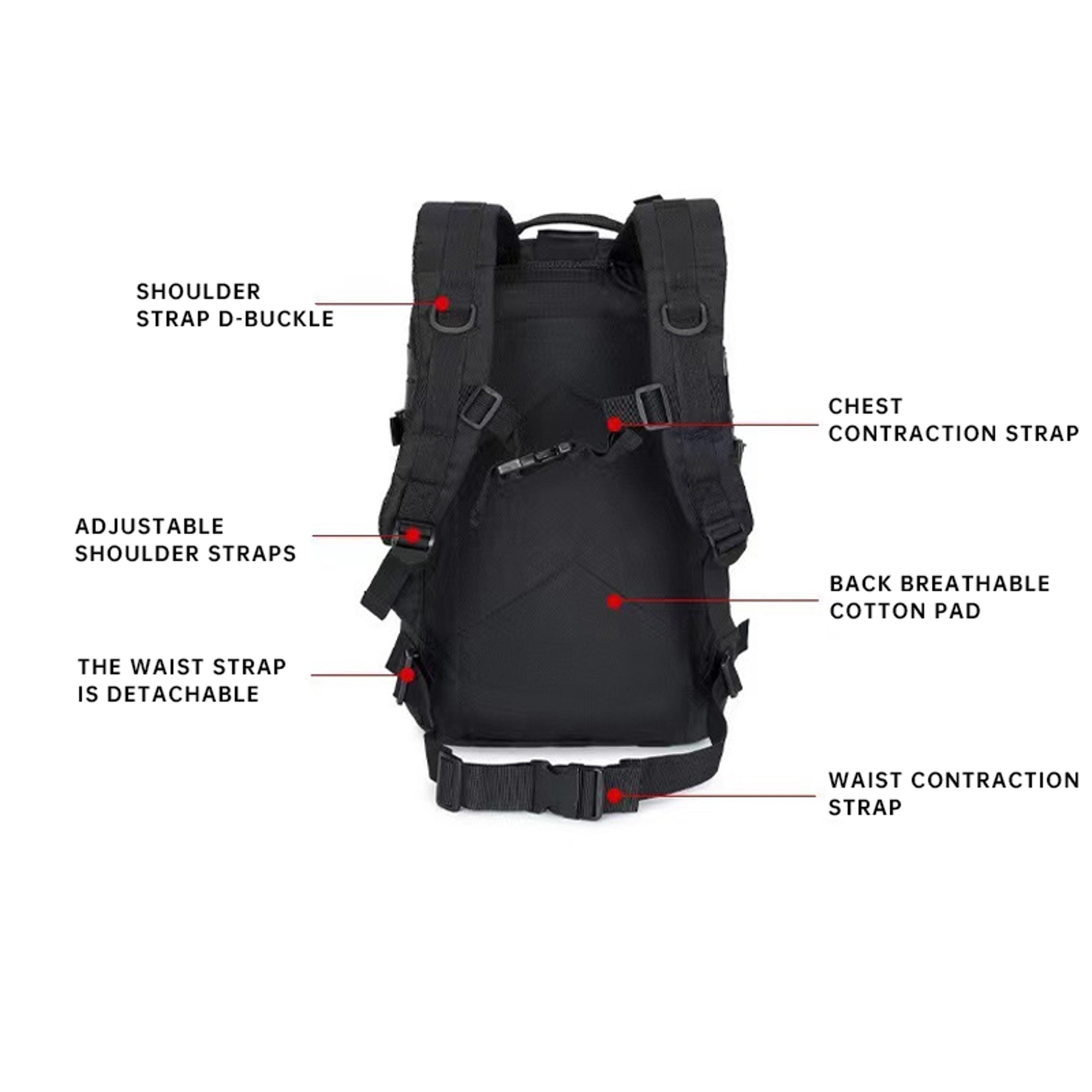 Durable 3P Tactical Hiking Backpack Waterproof Travel  Hunting Storage Bag for Outdoor Enthusiasts