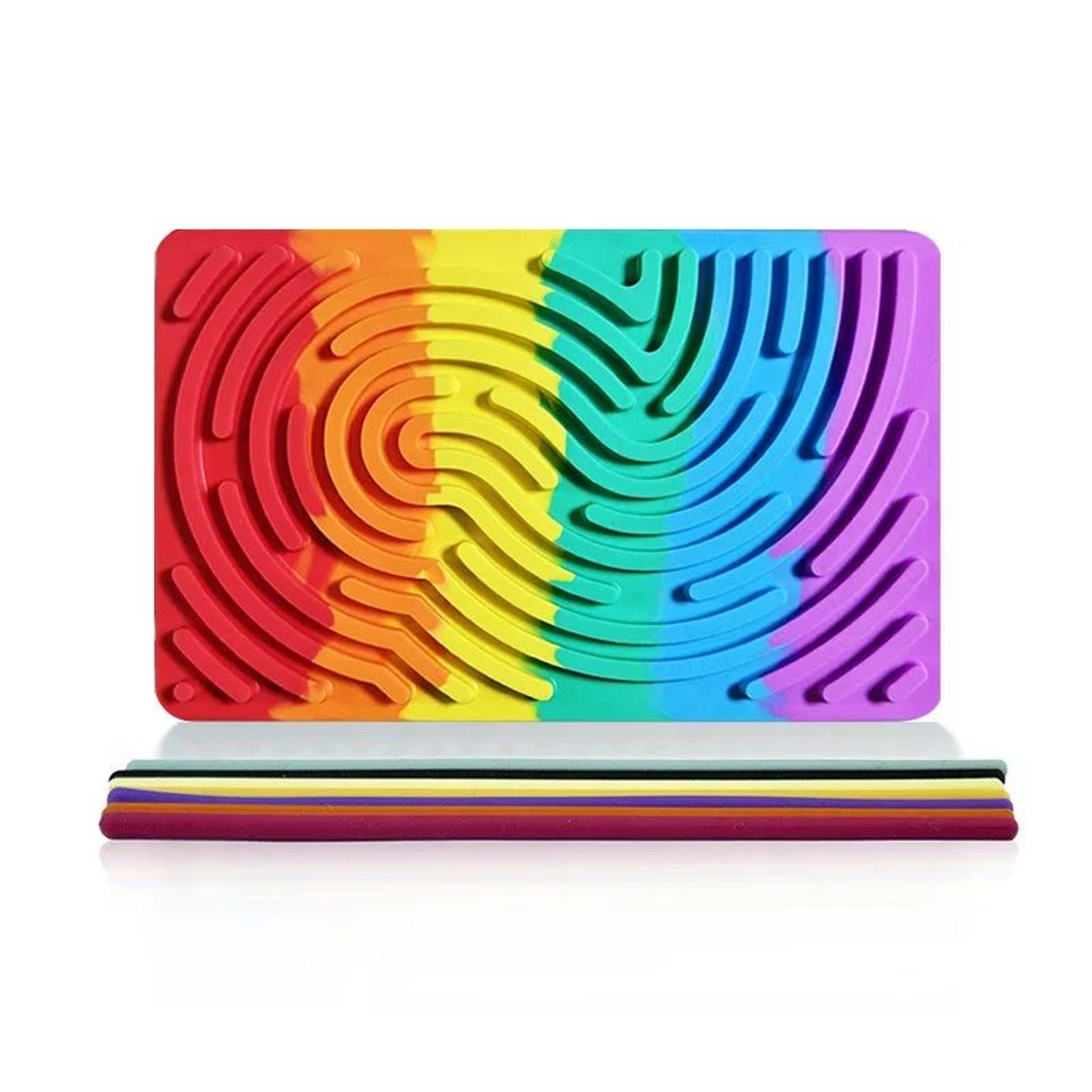 Sensory Activity Board For Kids Montessori Busy Board With Colored Silicone Rods Develops Motor Ski 9