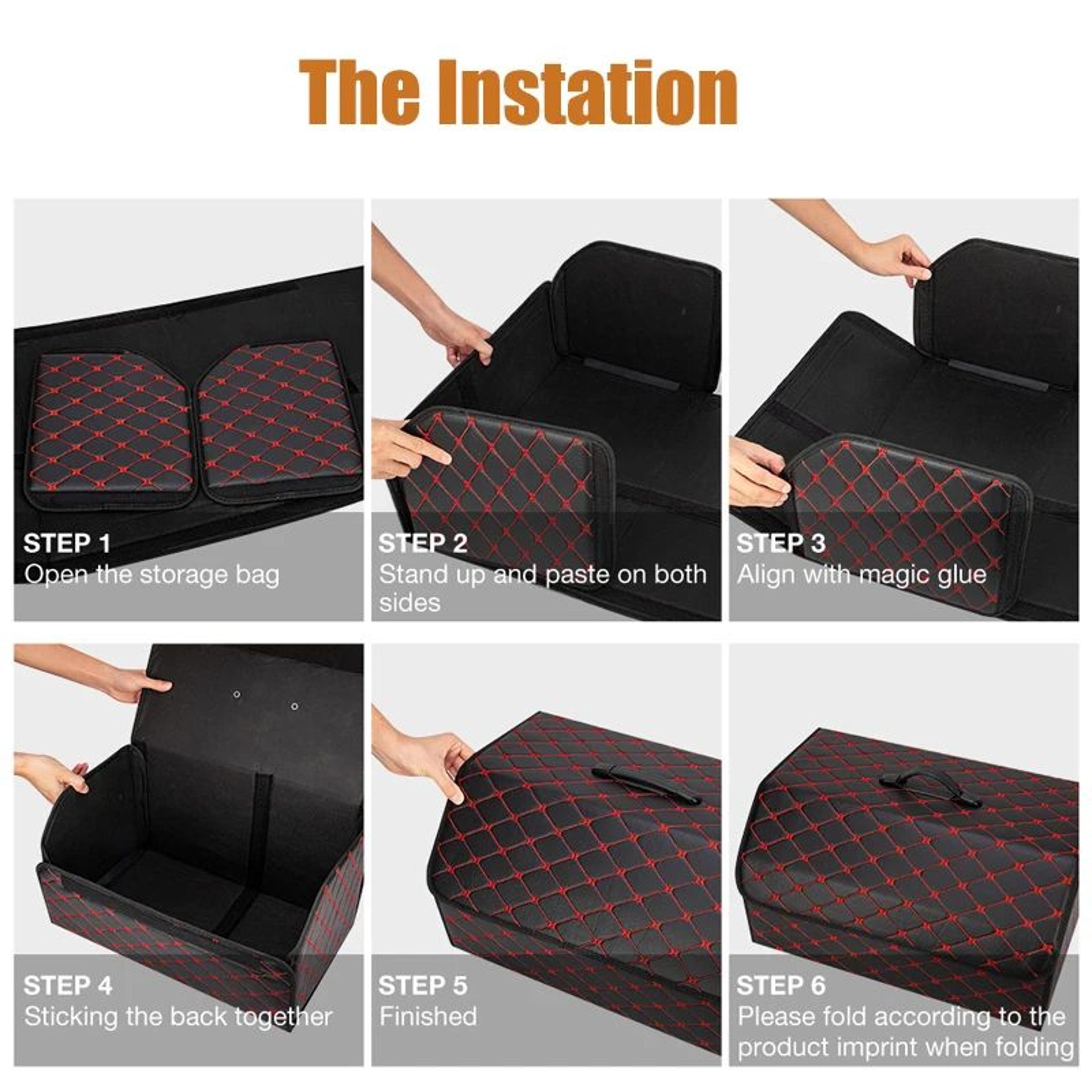 Car Trunk Organizer Box Large Capacity PU Leather Folding Storage Bag For Auto MultiUse Tools Emerg 5
