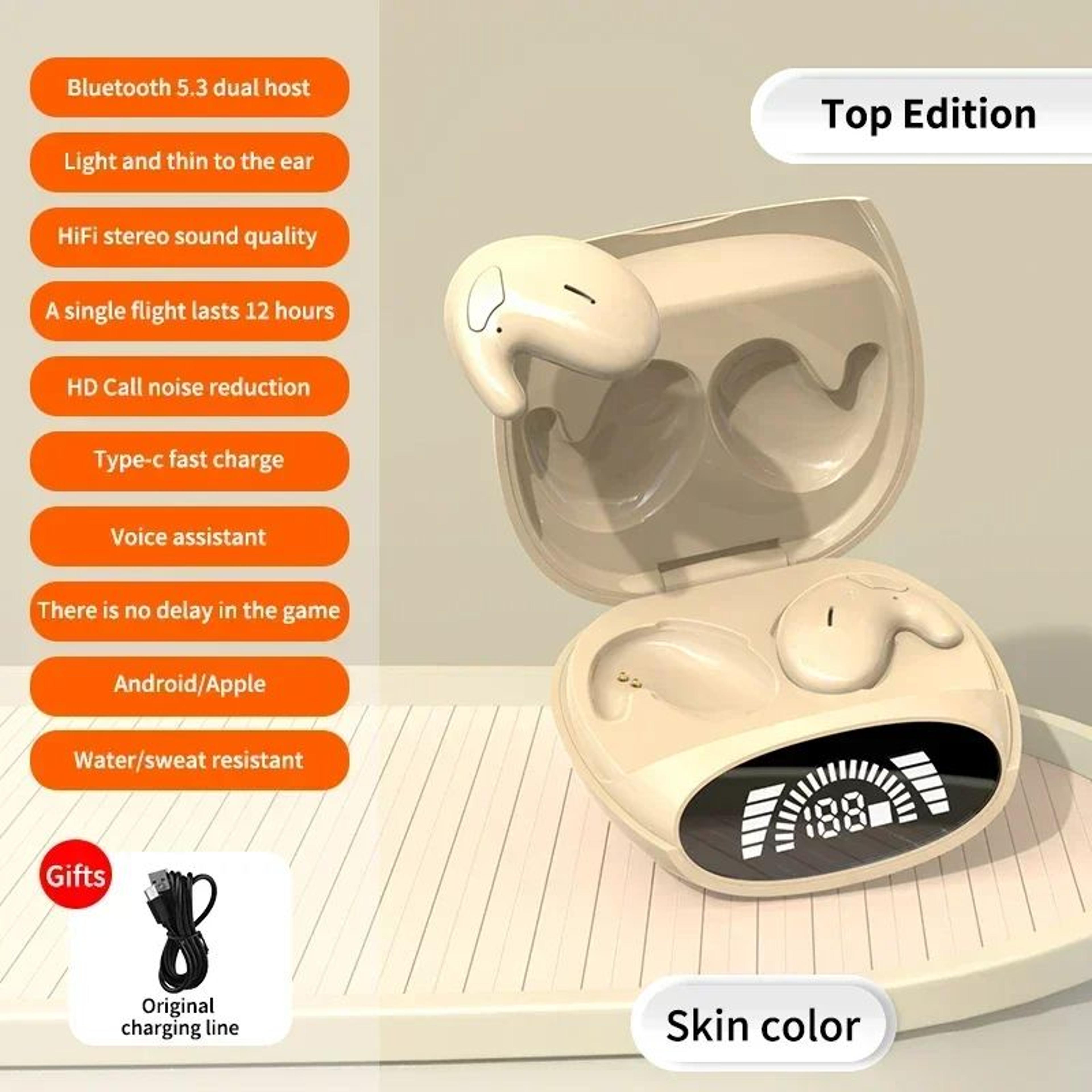 Sleep Friendly Bluetooth 53 Headphones Noise Cancelling Thin Earbuds With HiFi Sound Digital Displa 7