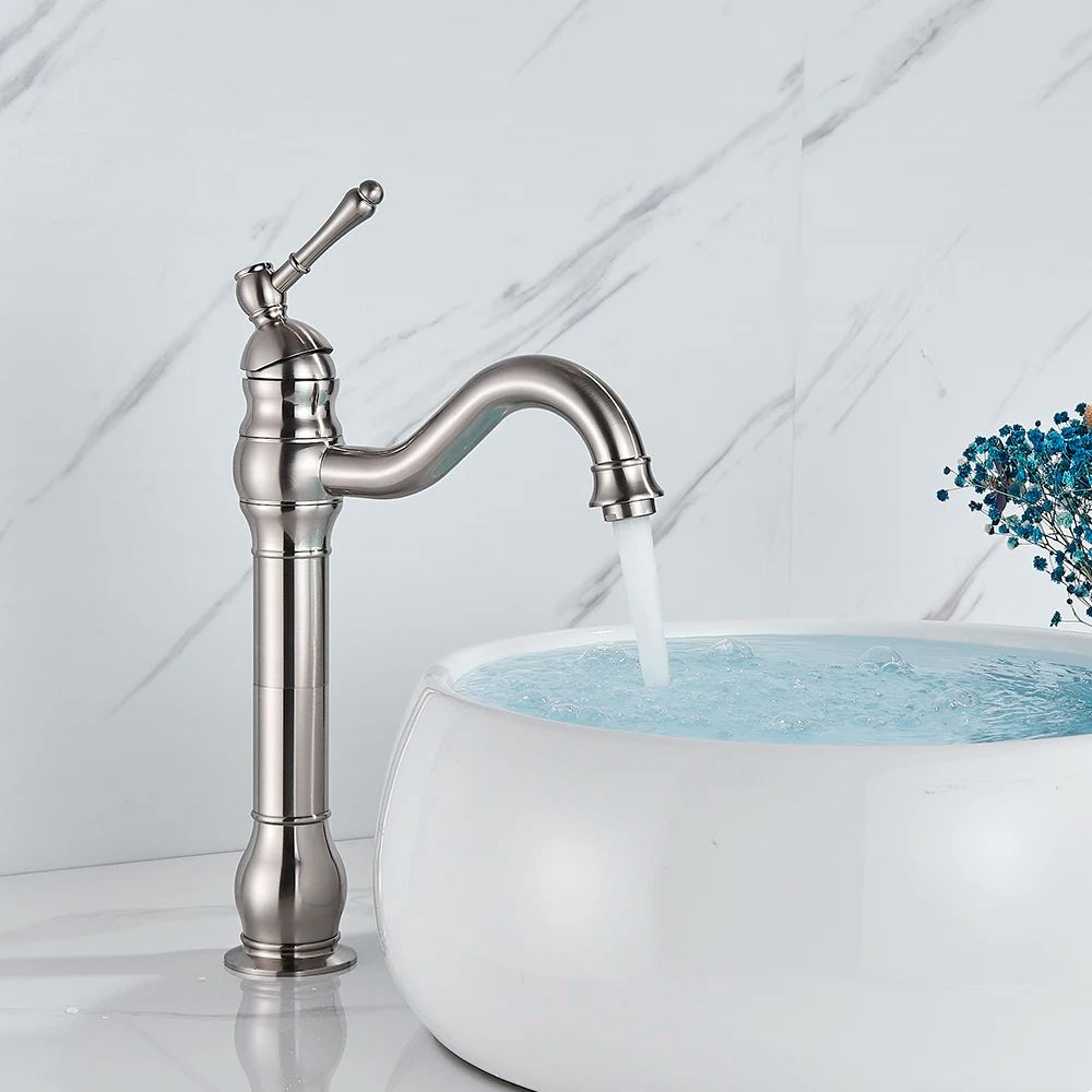 Modern Nickel Brushed Sink Faucet Single Handle Swivel Spout Basin Mixer Tap For Bathroom Deck Moun 2