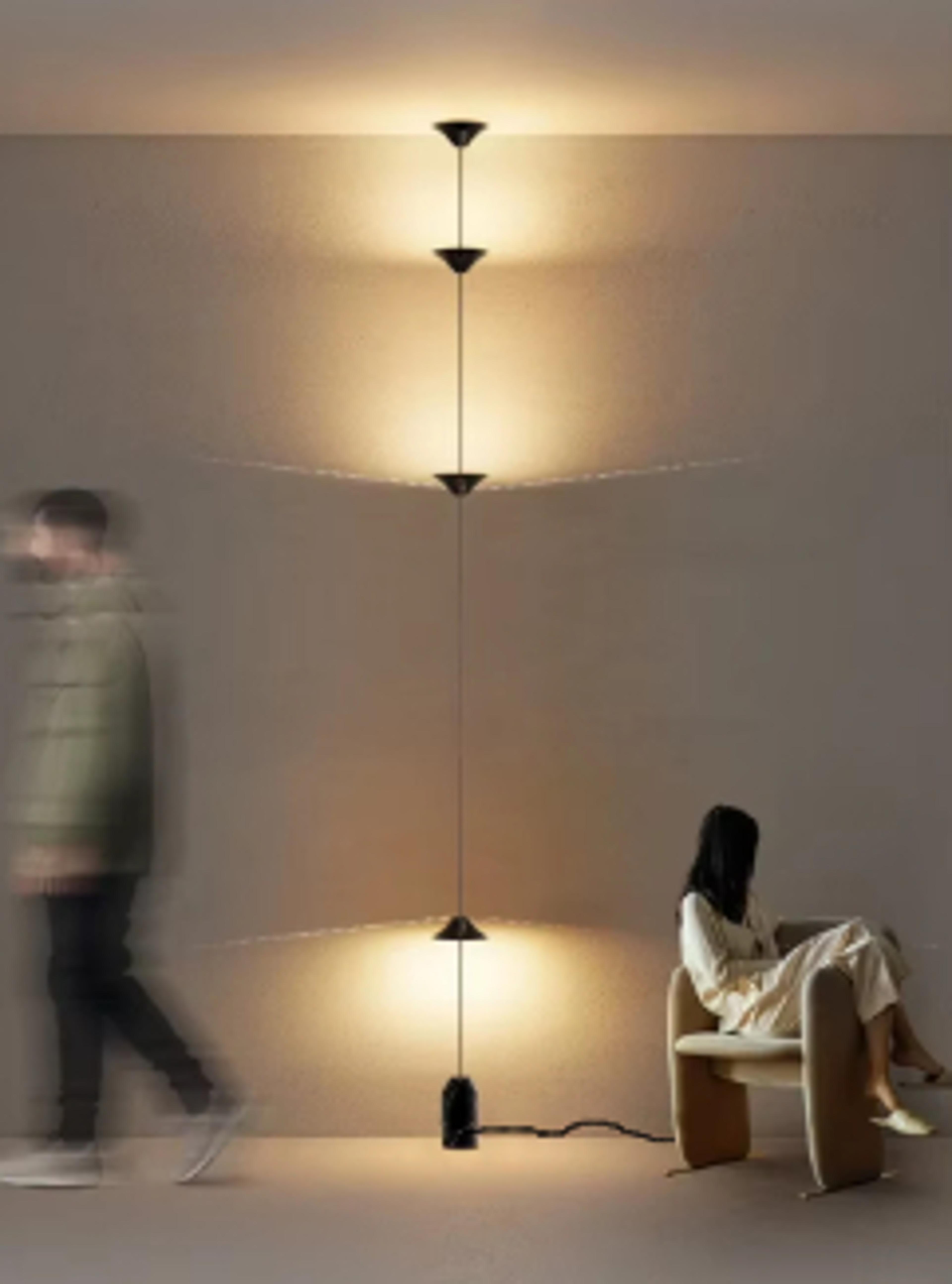 Modern Cone Design Floor Lamp Art Decorative Iron Hanging Cable Lamp For Living Room Hallway  Bedro 5