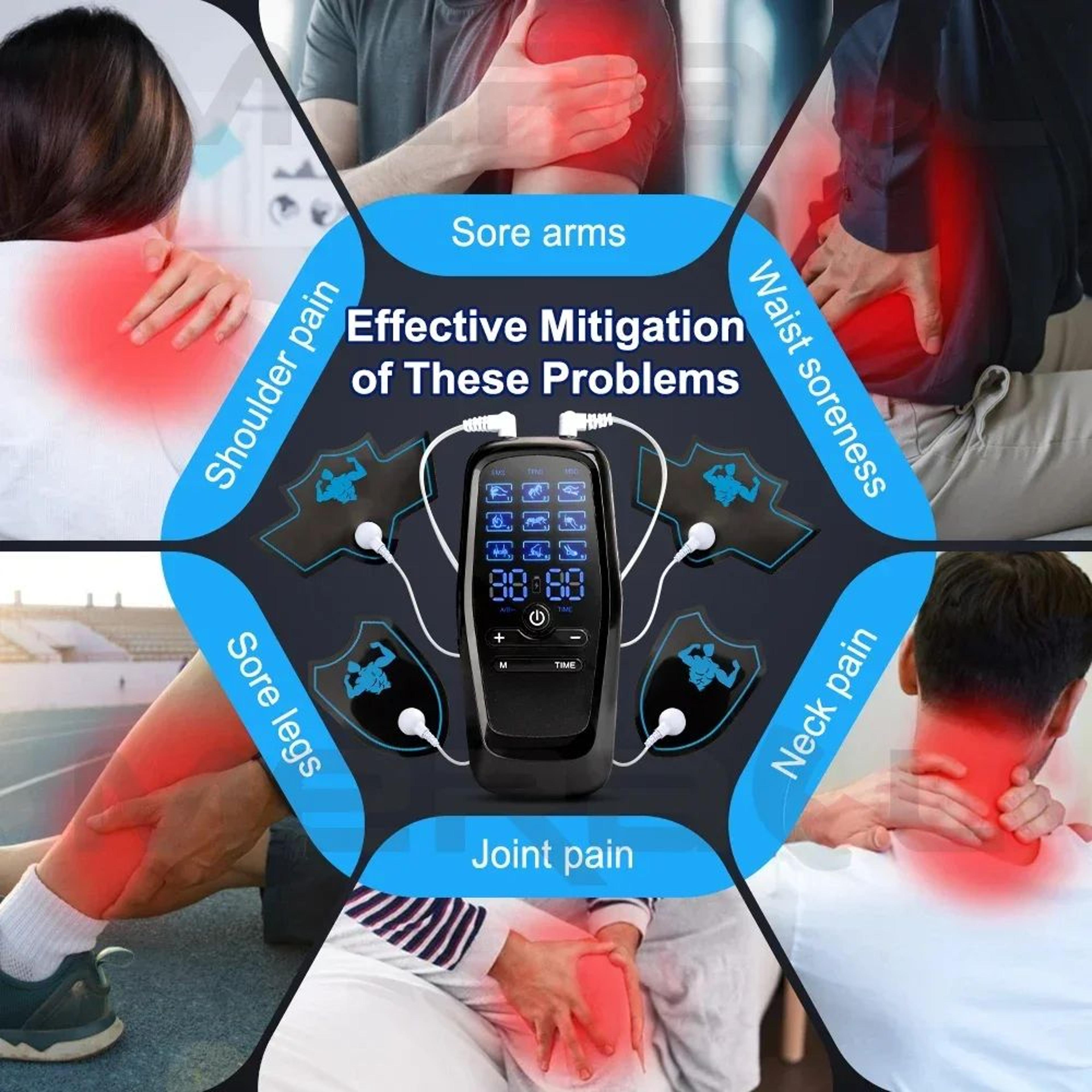 Electric Muscle Stimulator TENS Unit EMS Massager For Pain Relief Muscle Therapy And Body Slimming