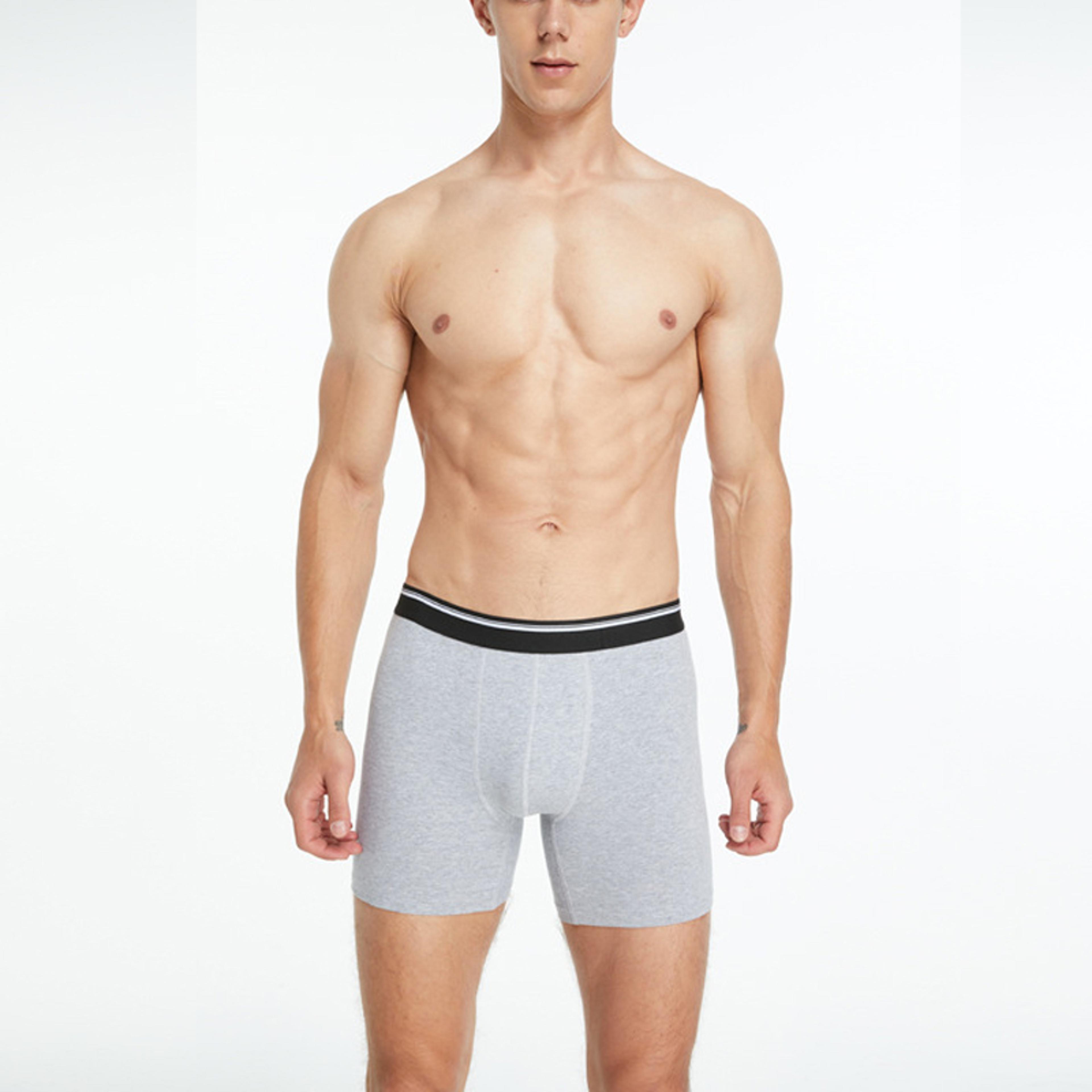 Mens Mid Long Black Boxer Shorts Cotton Underwear Breathable Male Comfortable Underpants For Man Ho 3
