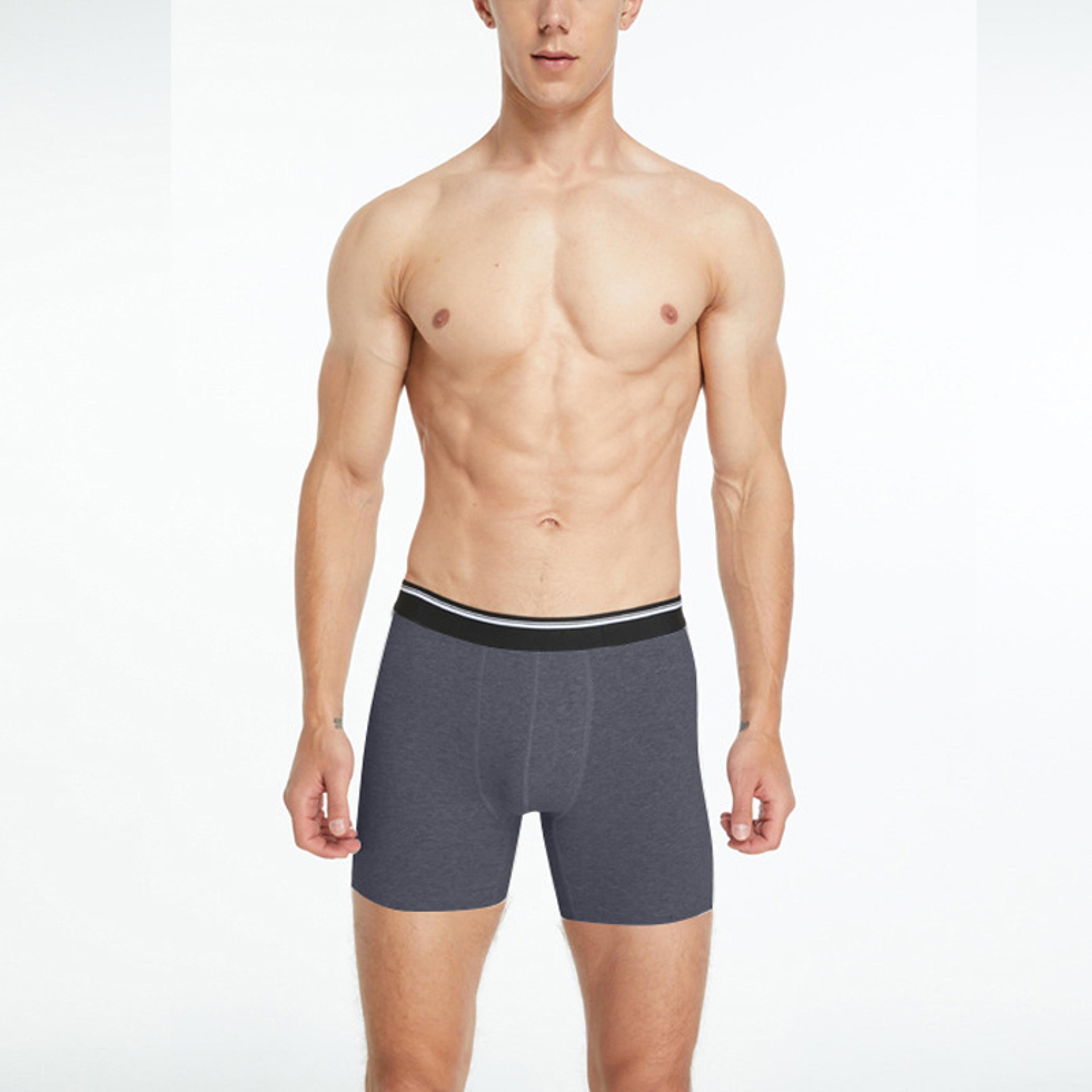 Mens Mid Long Black Boxer Shorts Cotton Underwear Breathable Male Comfortable Underpants For Man Ho 4