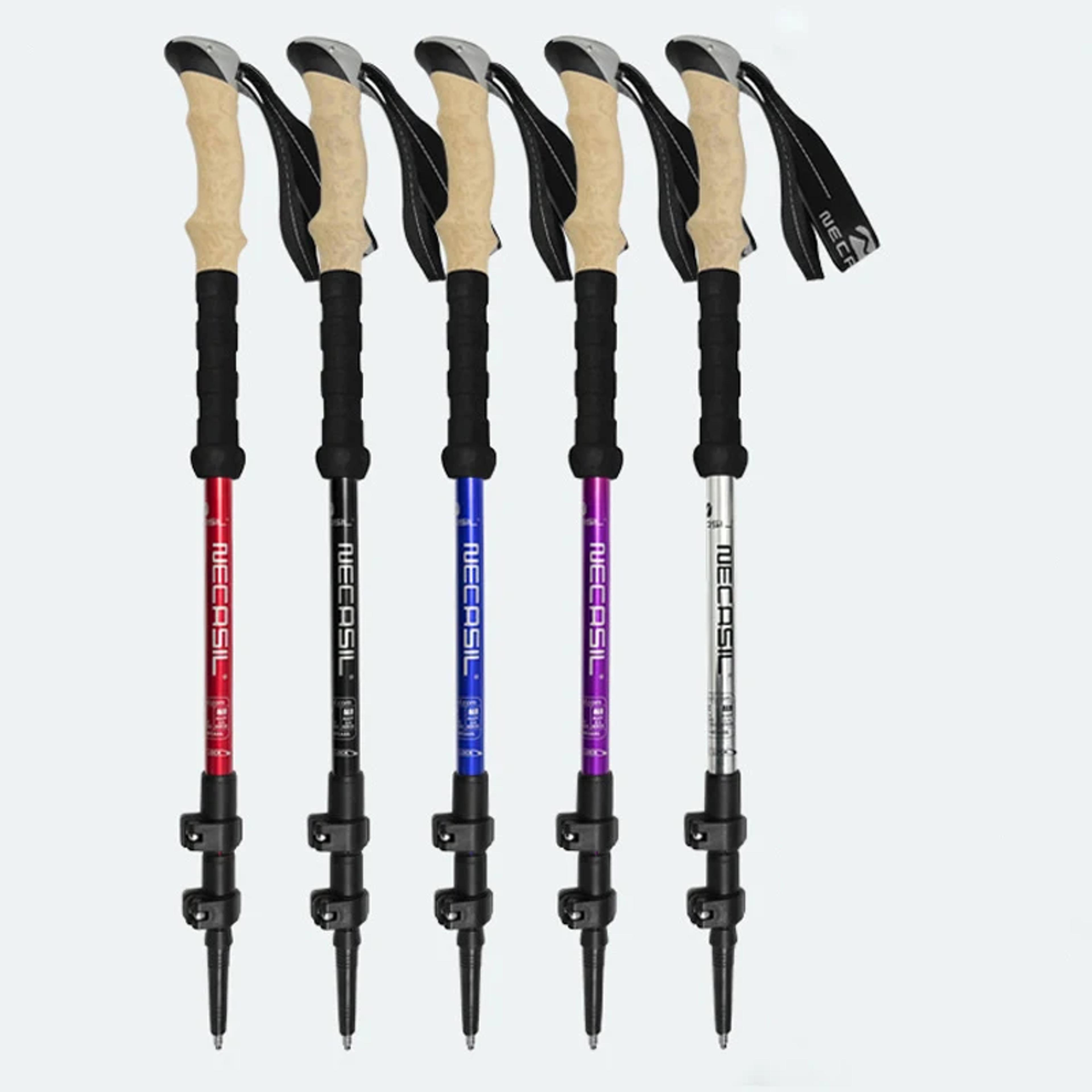 2pcs trekking poles walking sticks alpenstock, telescopic ultralight premium, adjustable quick lock hiking cane