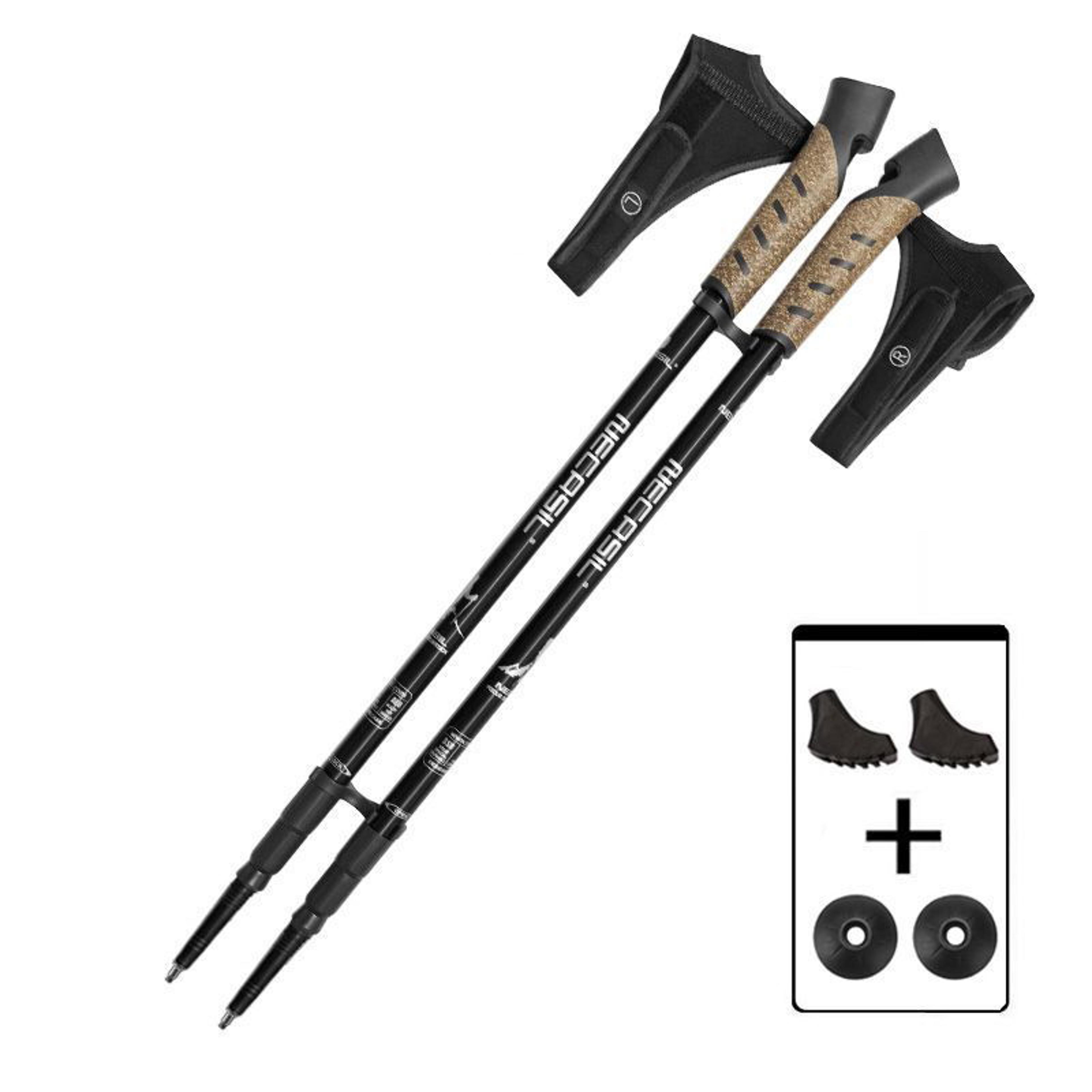 2pcs telescopic alpenstock 7075 aluminum alloy, nordic walking poles trek pole, hiking stick senderismo shooting crutch1