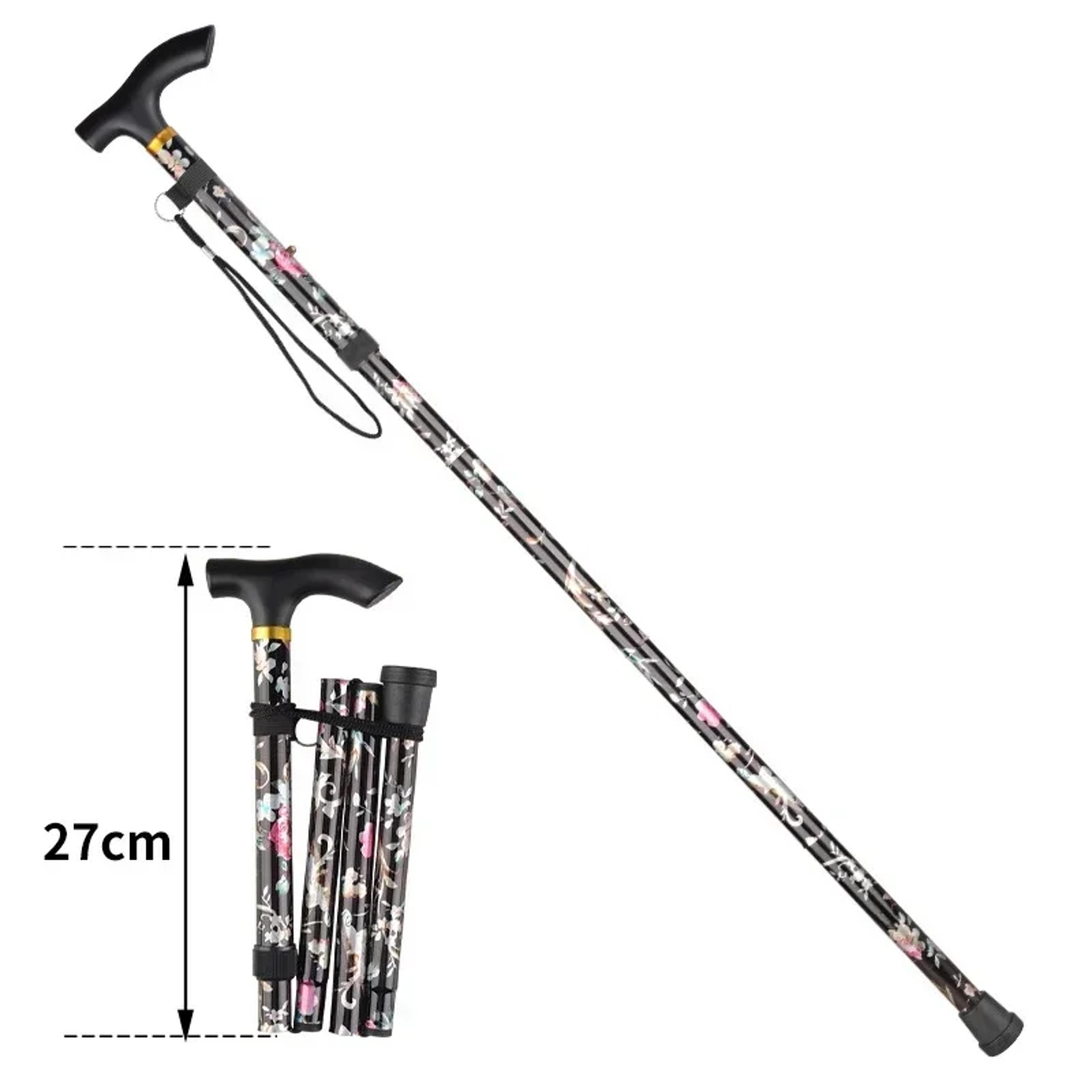Retractable Cane Hiking Pole Folding Cane Hiking Camping Hiking Pole Printing Cane Lightweight Crut 10