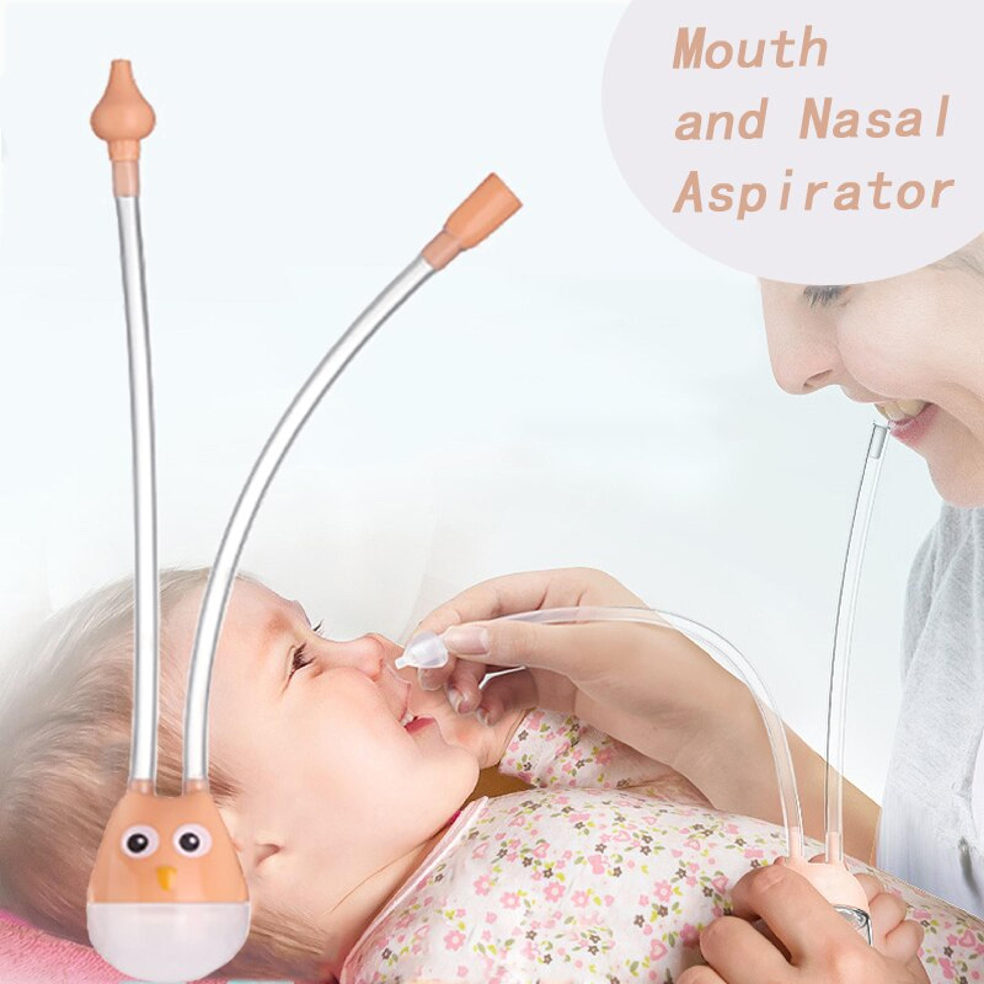 baby nasal aspirator, mouth suction type for infants with anti-reflex valve, silicone booger suction cleaner