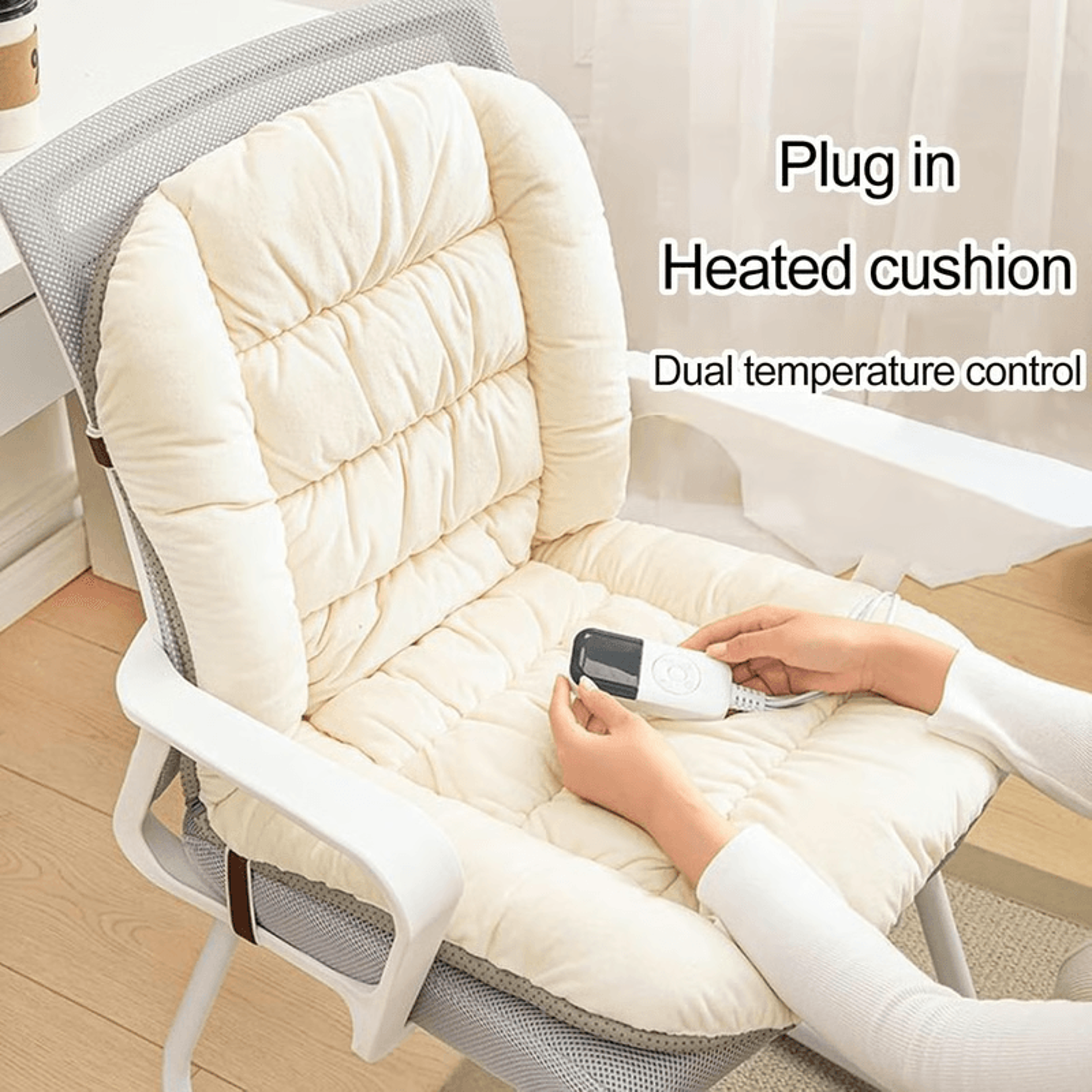 Soft velvet cushion with adjustable heat