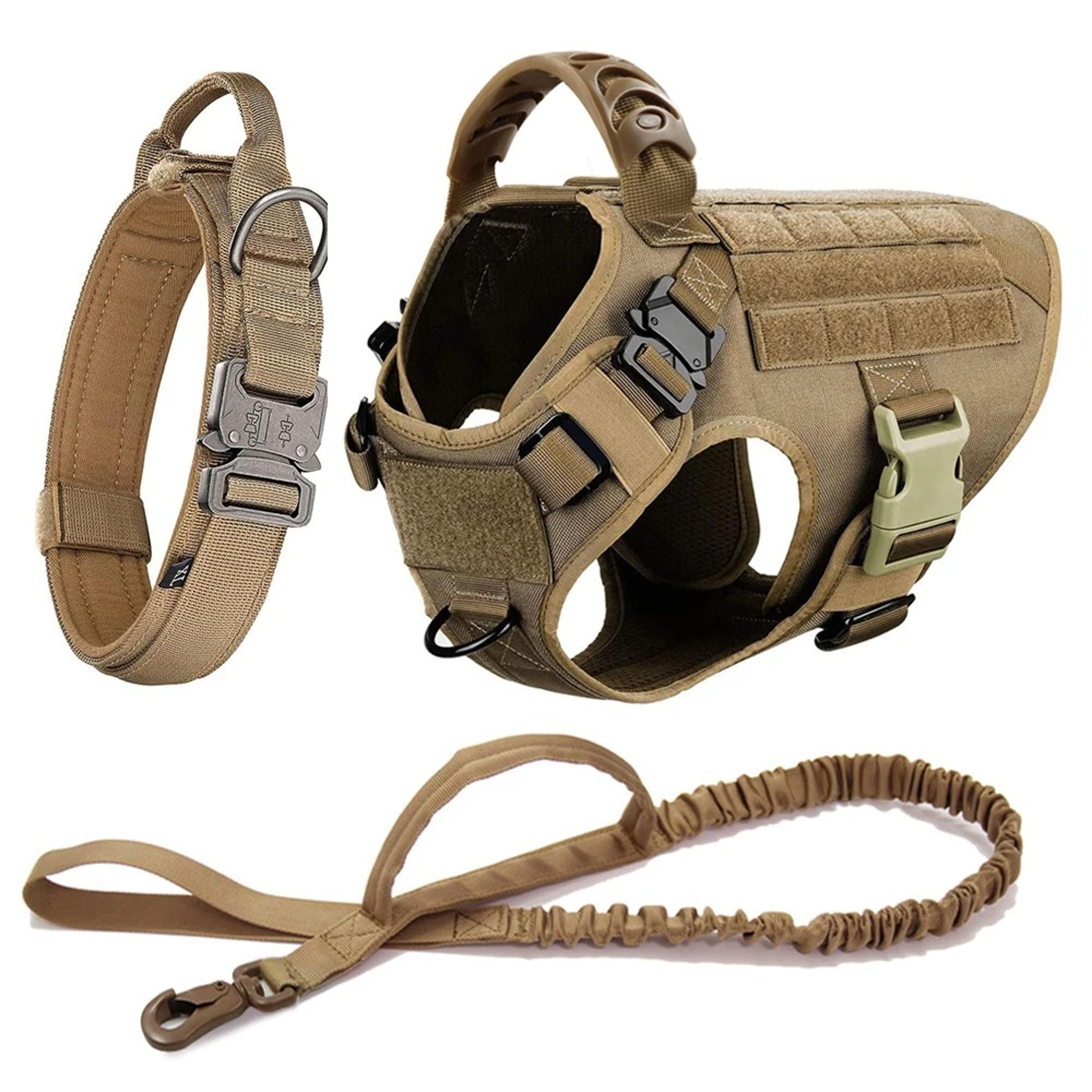 MilitaryGrade Large Dog Harness  Leash Set  Tactical Training Vest For German Shepherds  K9s 10