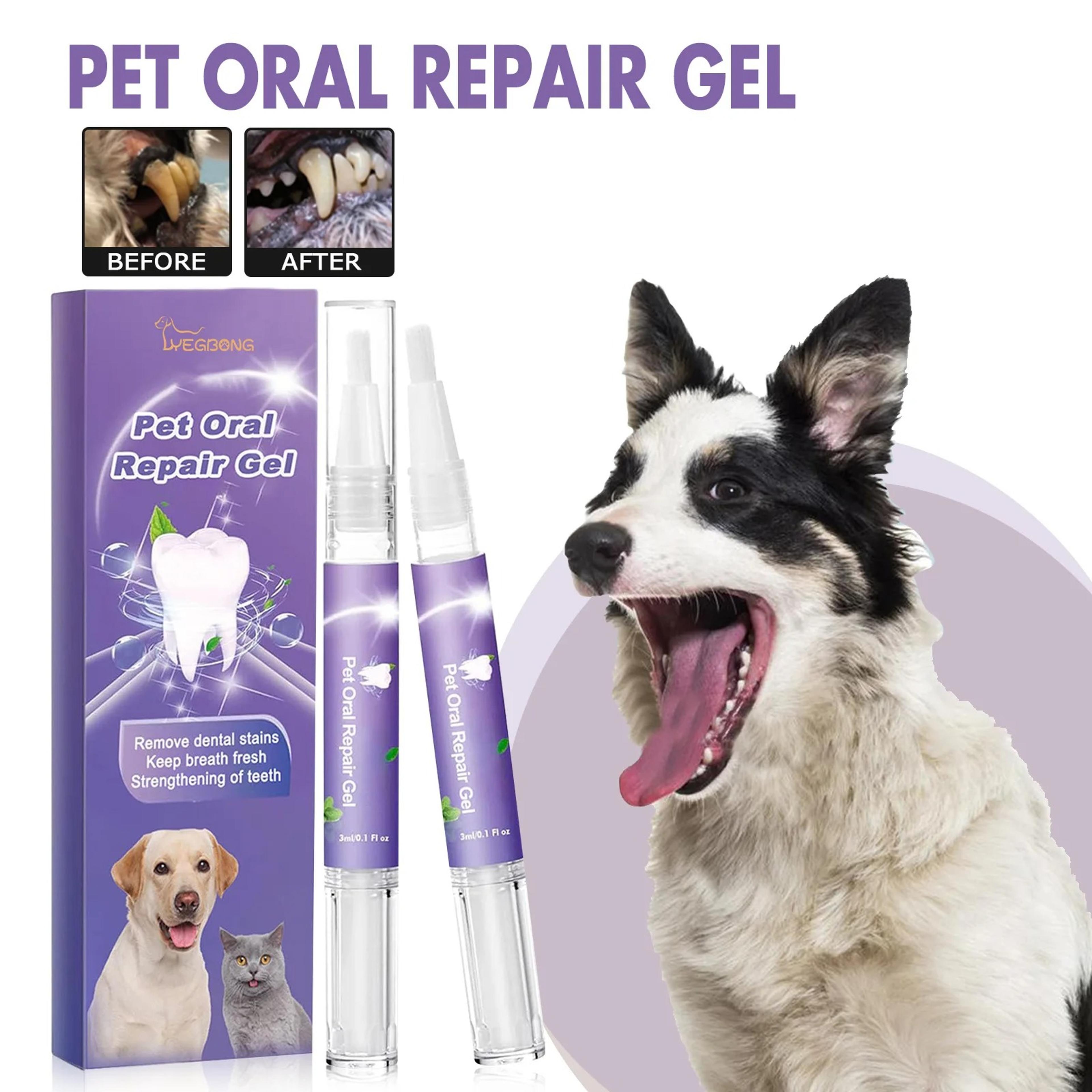 dog dental cleaning gel | tartar & plaque remover | fresh breath & tooth whitening pen