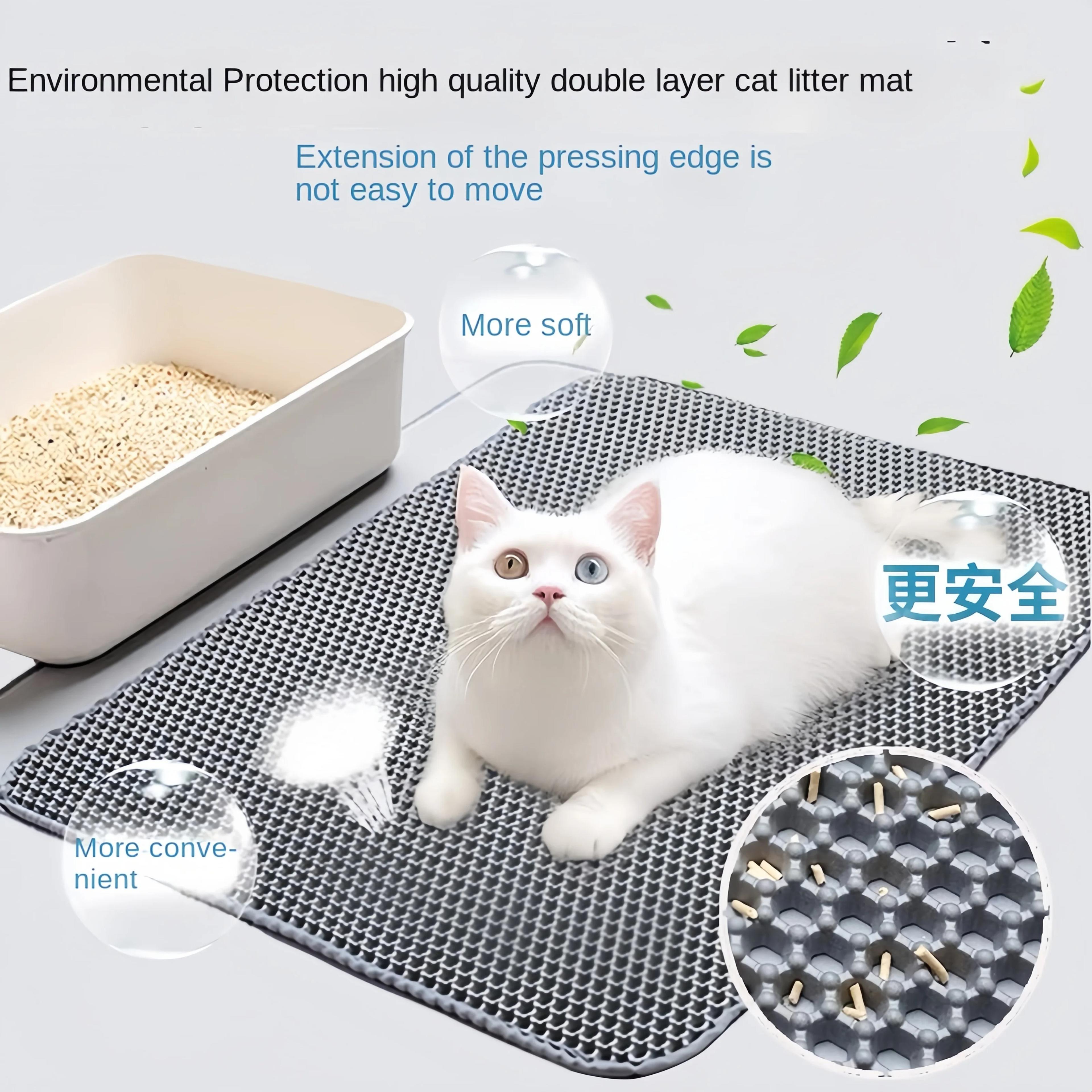 Premium DoubleLayer Cat Litter Mat  Waterproof NonSlip  Easy Clean 1