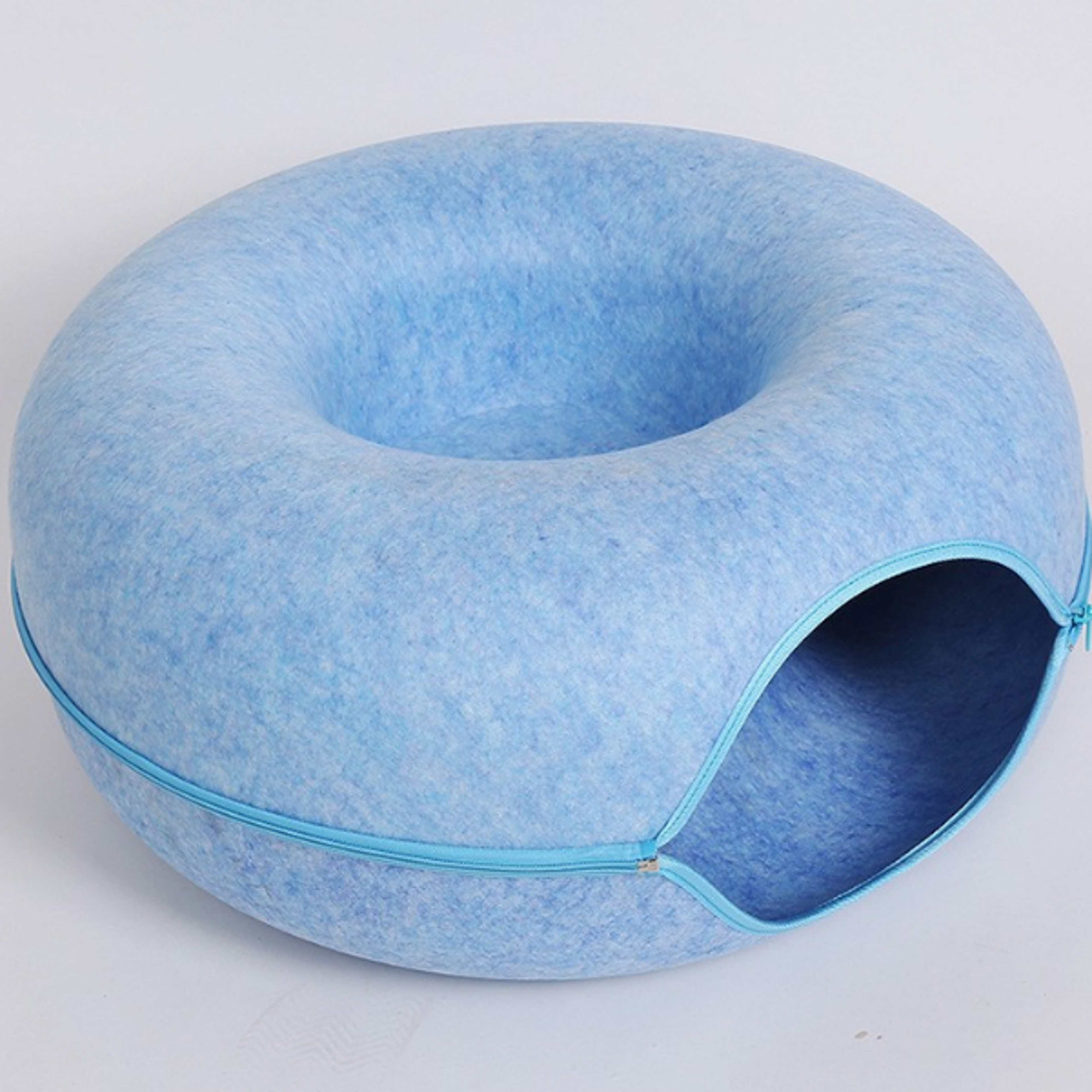 Donut Cat Bed Interactive Tunnel Felt Pet Toy for Kittens and Cats