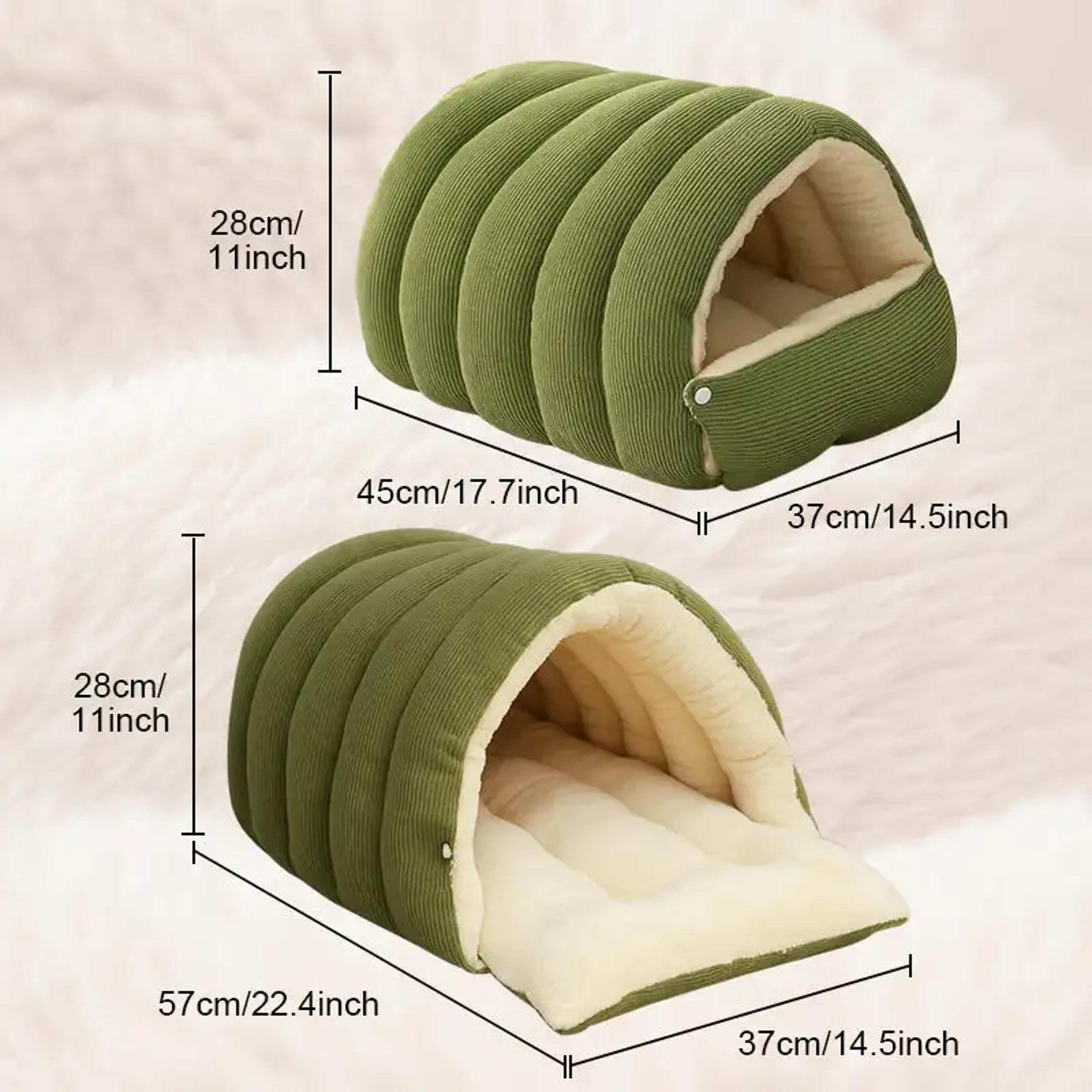 Winter Warm Enclosed House Cat Bed Thermal Plush Cat Bed With Removable Washable Cover For Cats And 4