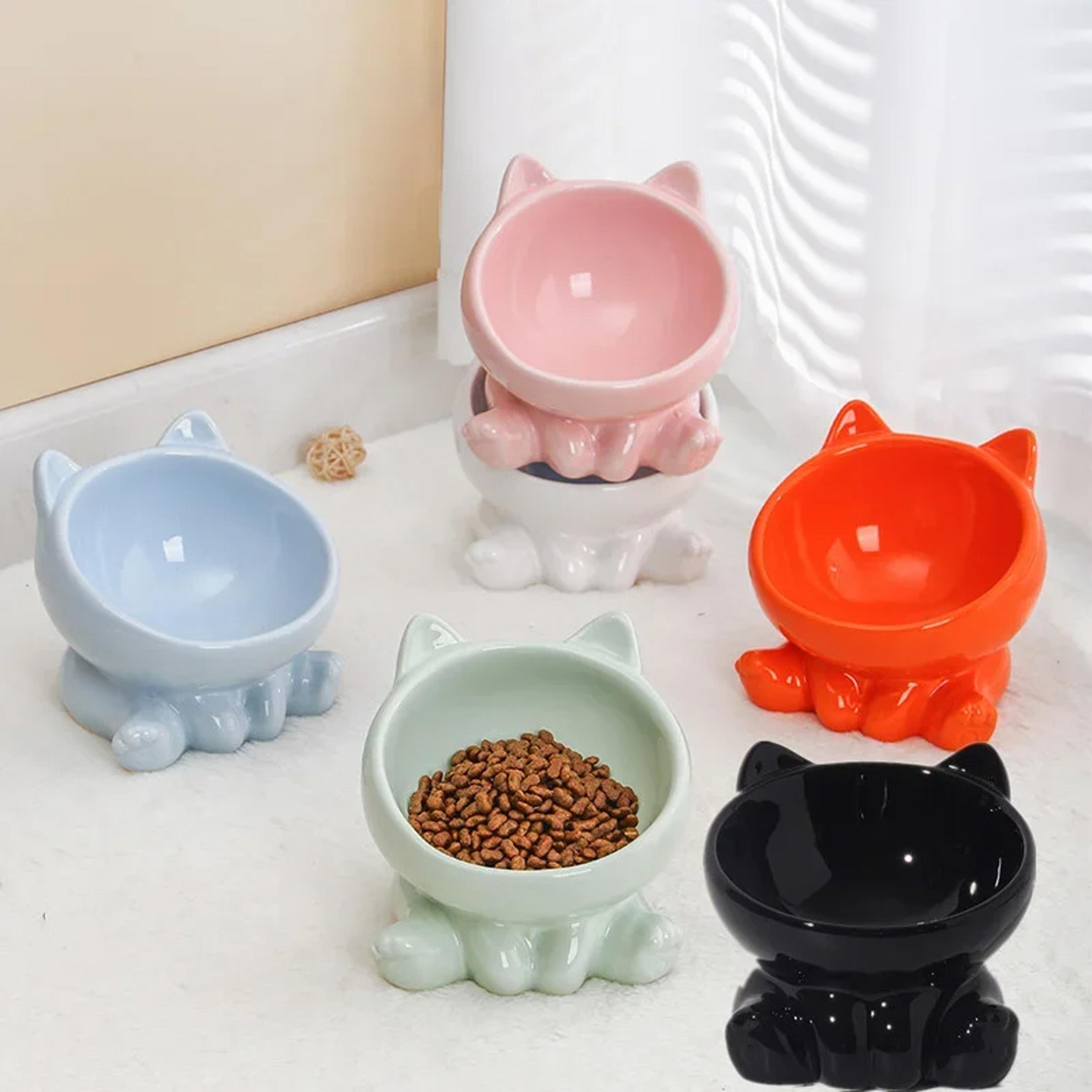 pet accessories ceramic dog bowl, high feet, cat bowl, cute water bowl, cervical spine protection