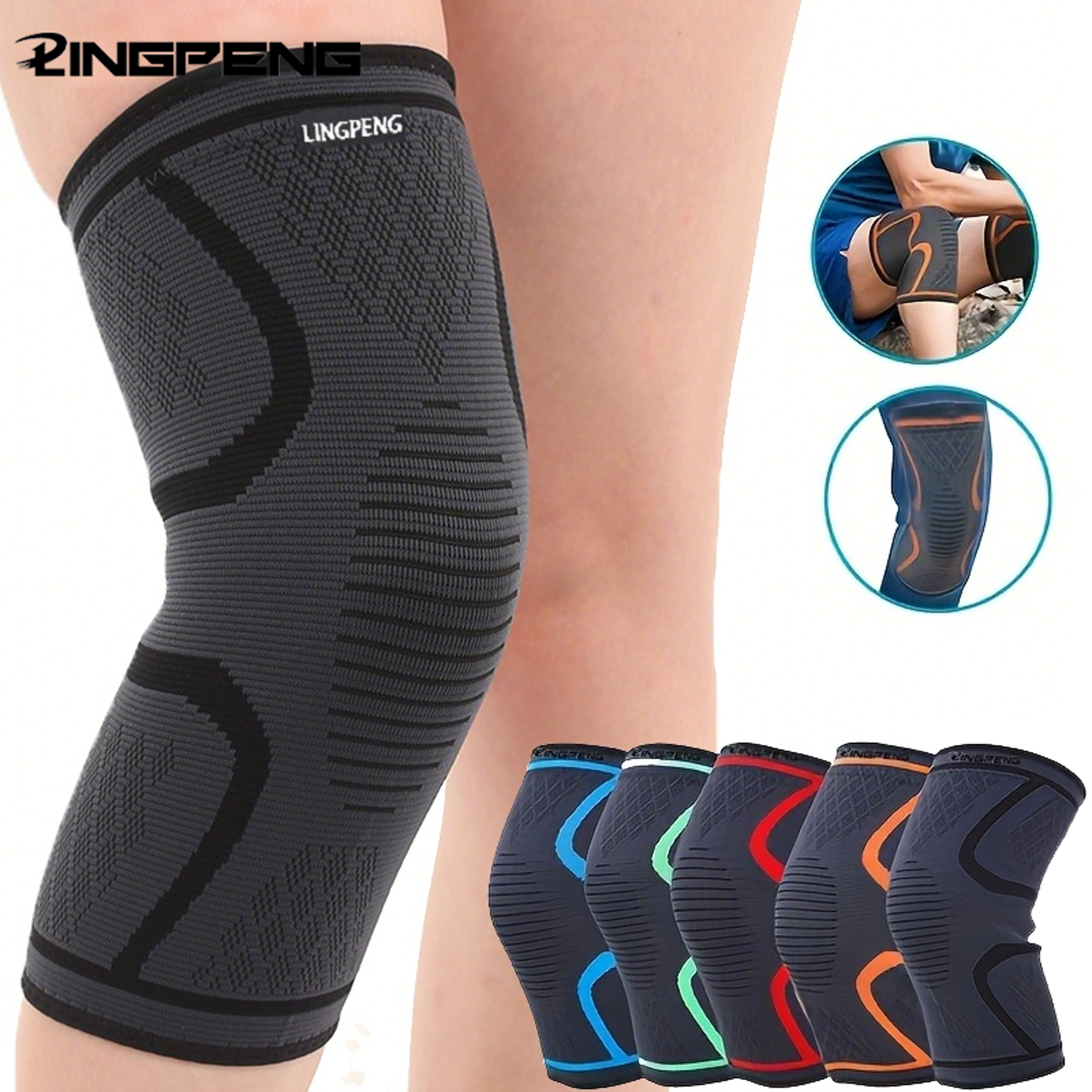 knee support braces sport compression sleeve, elastic nylon pad for fitness running basketball volleyball