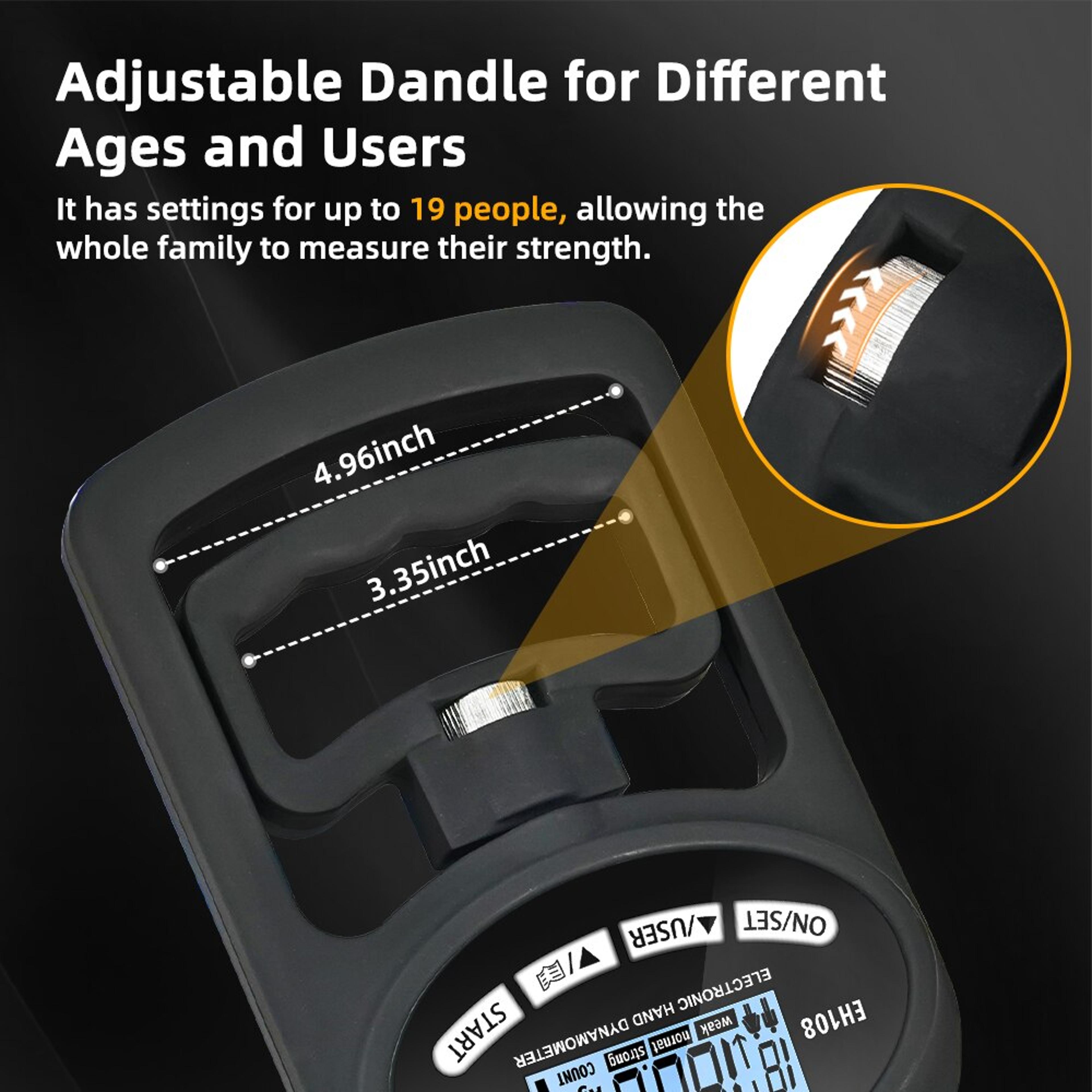 Digital Hand Dynamometer Grip Strength Meter USB LCD Screen Hand Grip Sport Power Training 2