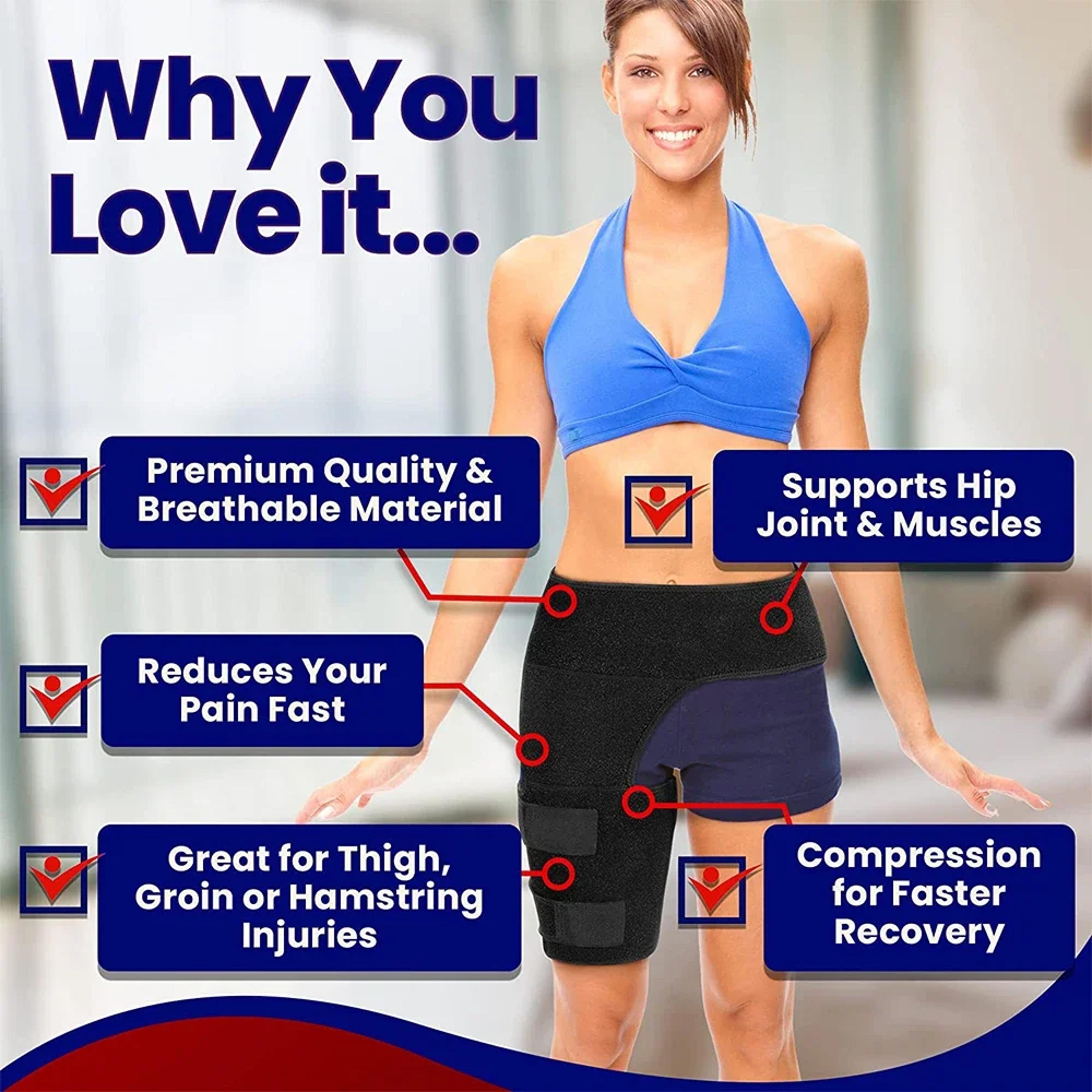 Hamstring  Groin Compression Support Hip Brace Thigh Sleeve For Hip Pain Relief Sciatica And Quad S 1