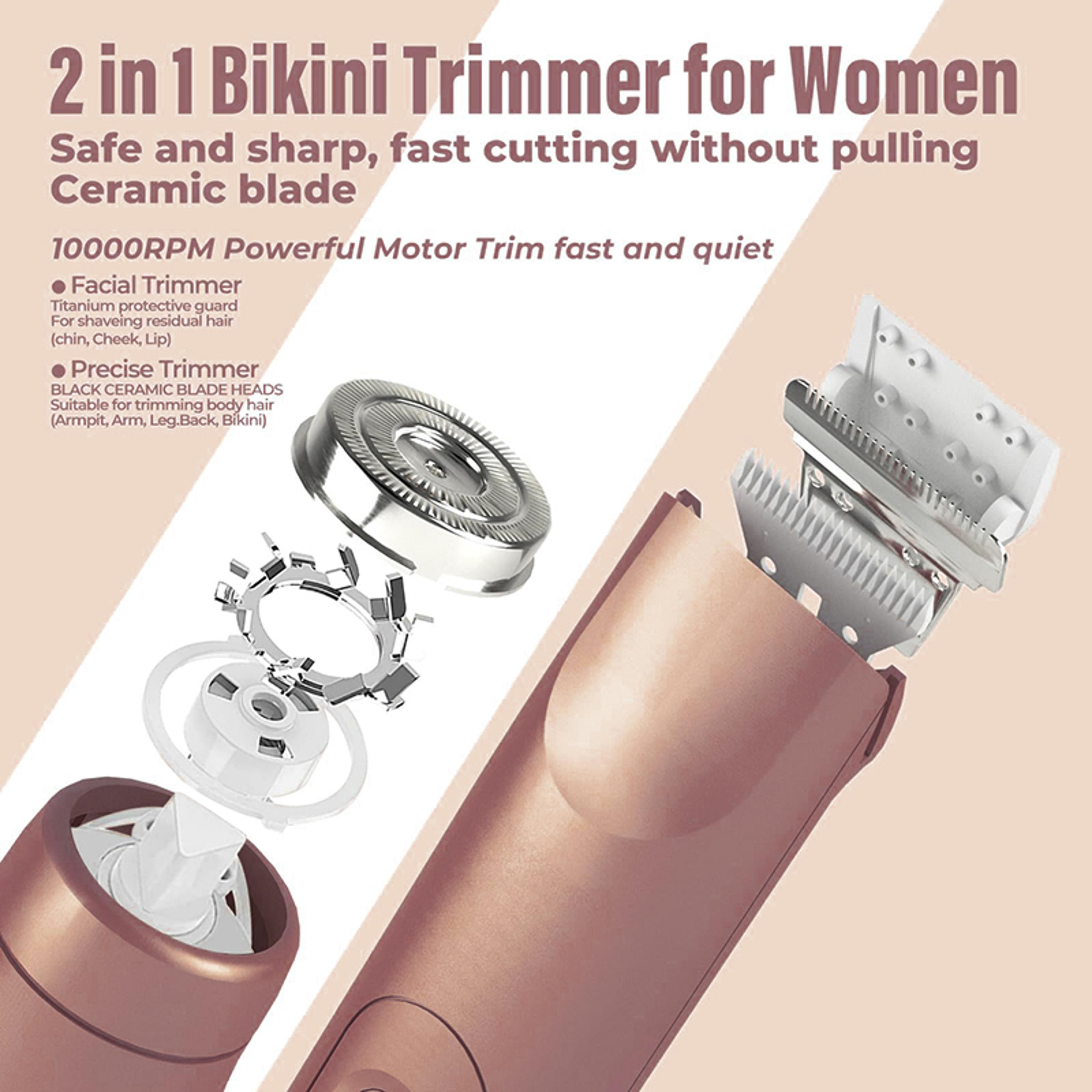 2in1 Electric Shaver Women Body Hair Shaving Dual Head Design Private Hair Armpit And Leg Hair Remo 4