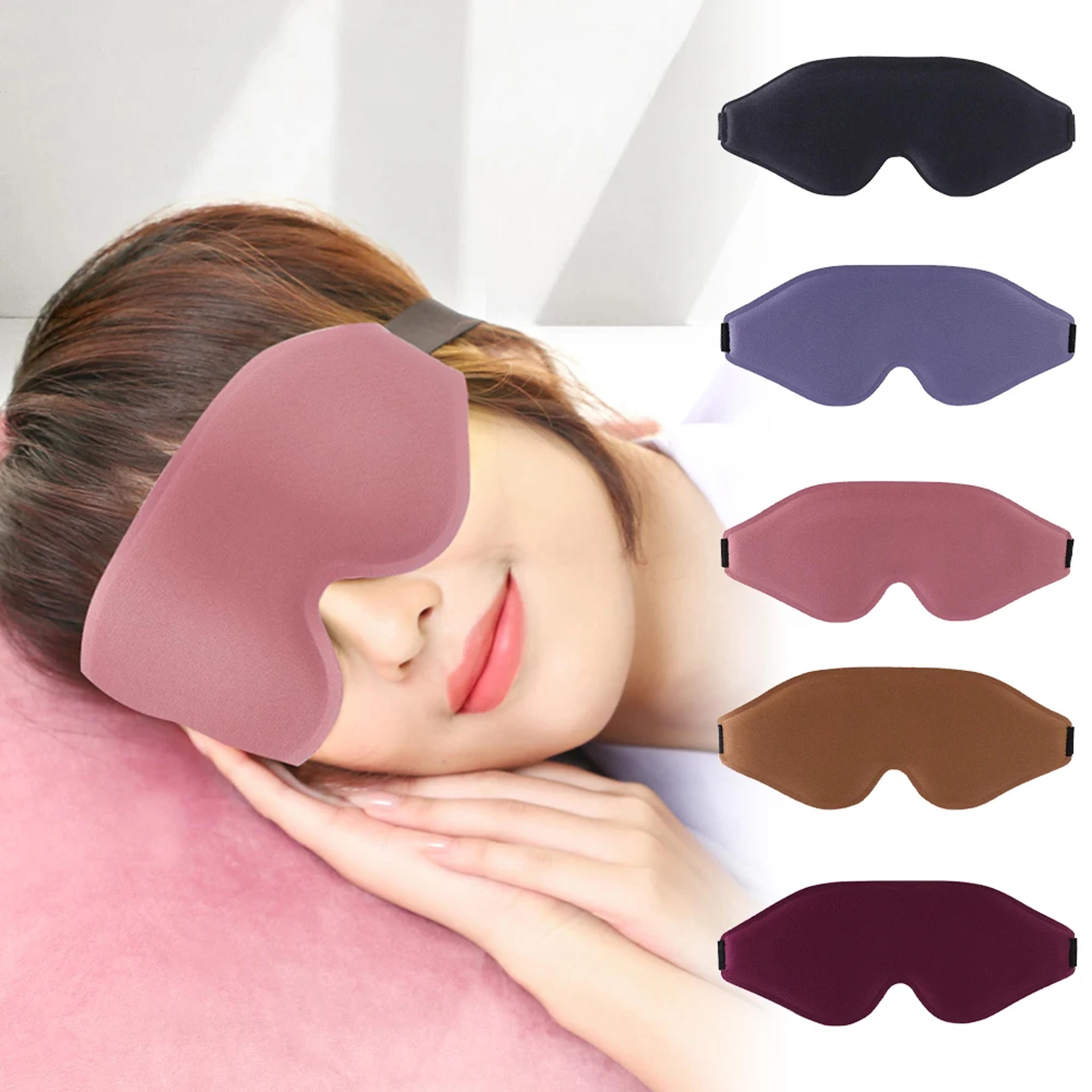sleep mask for side sleepers, 3d deep contoured blackout eye mask, no pressure blindfold for women men lash extensions