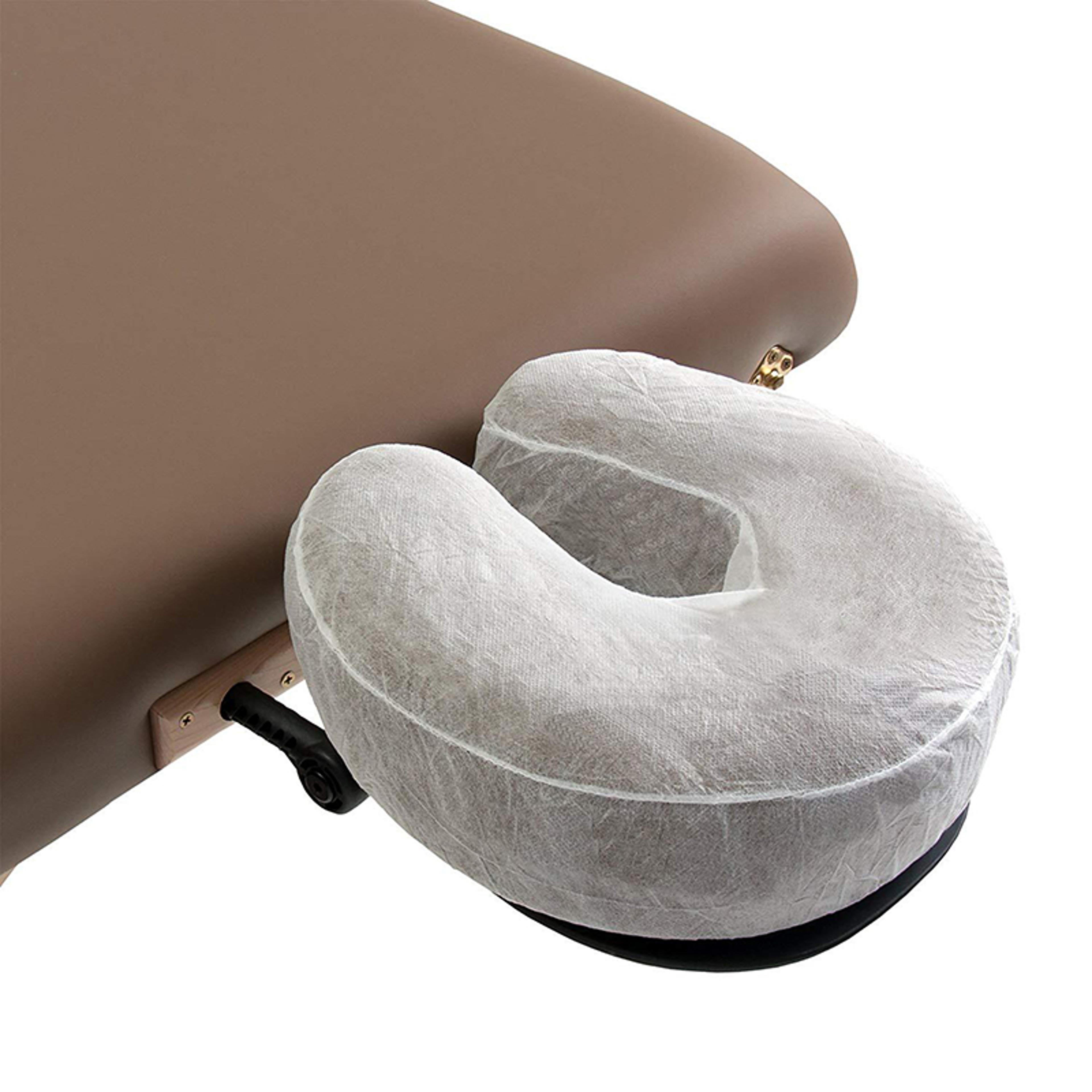 White UShaped Pillowcase 50 Pcs Disposable Headrest Covers Fitted Elastic NonWoven Massage Face Res 0