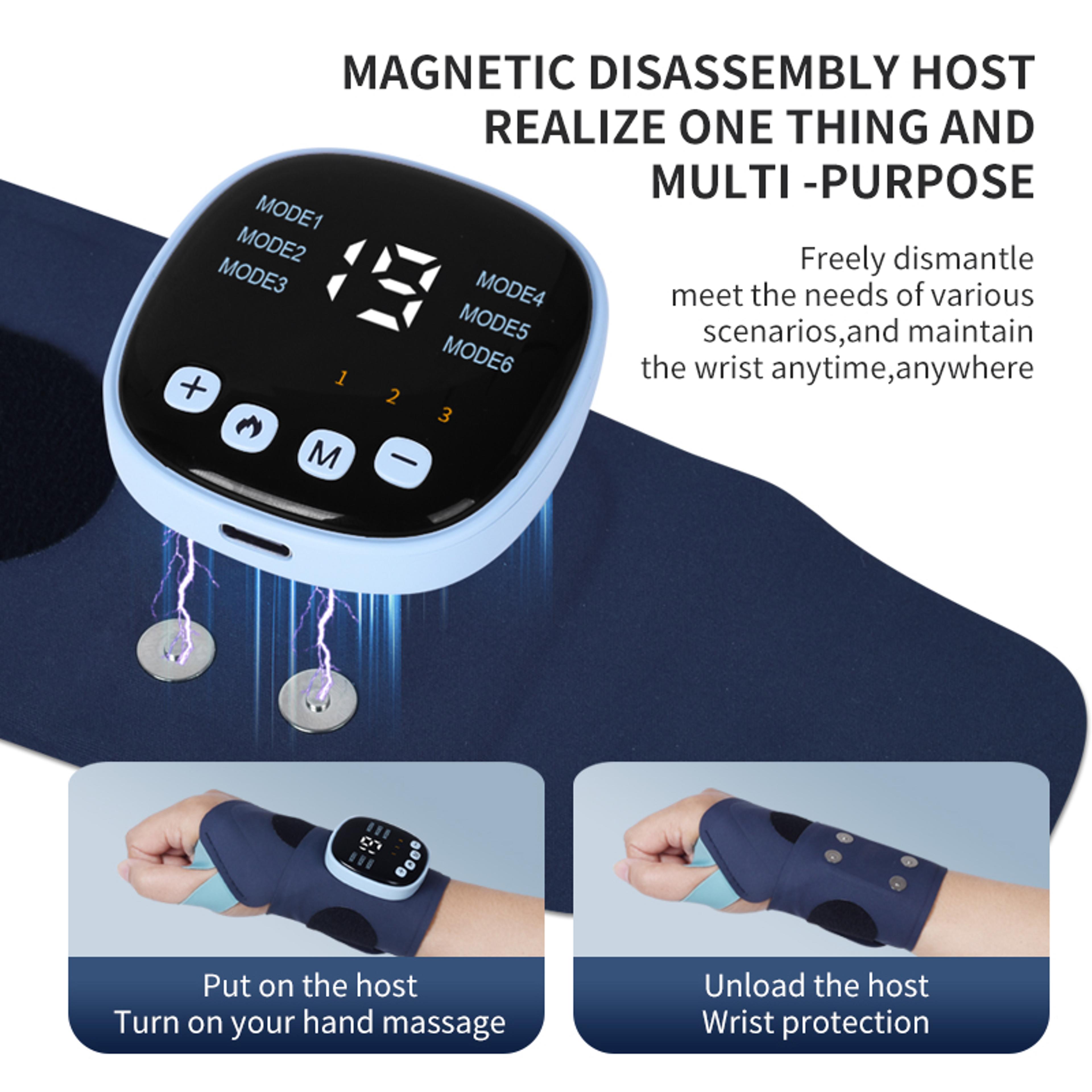 USB Rechargeable Wrist Brace Wrap Cordless Wrist Massager With Heat Warm Pad For Carpal Tunnel Pain 4