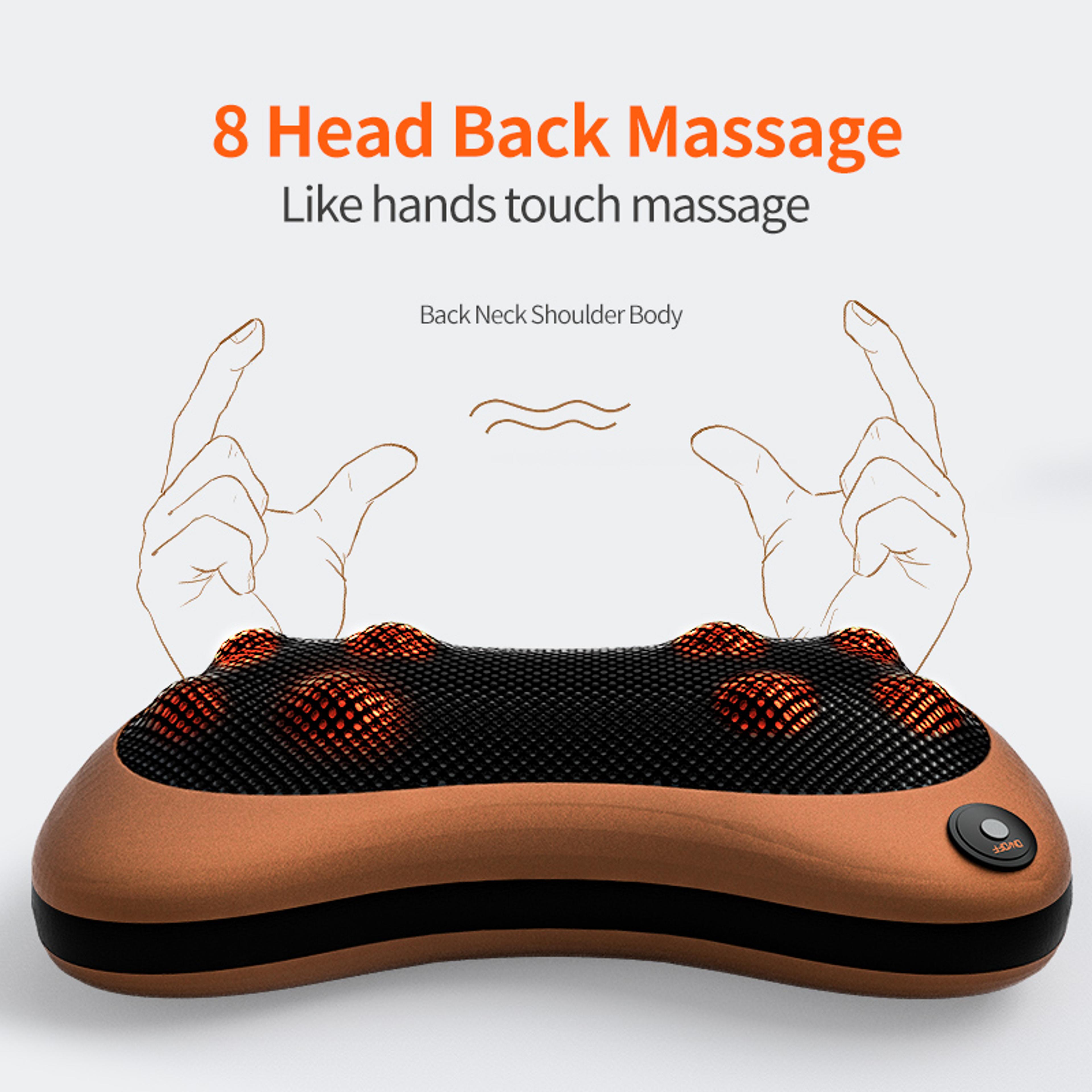 Electric Neck And Back Massager Shiatsu Massage Pillow For Car Or Home Deep Kneading Head Waist Bod 4