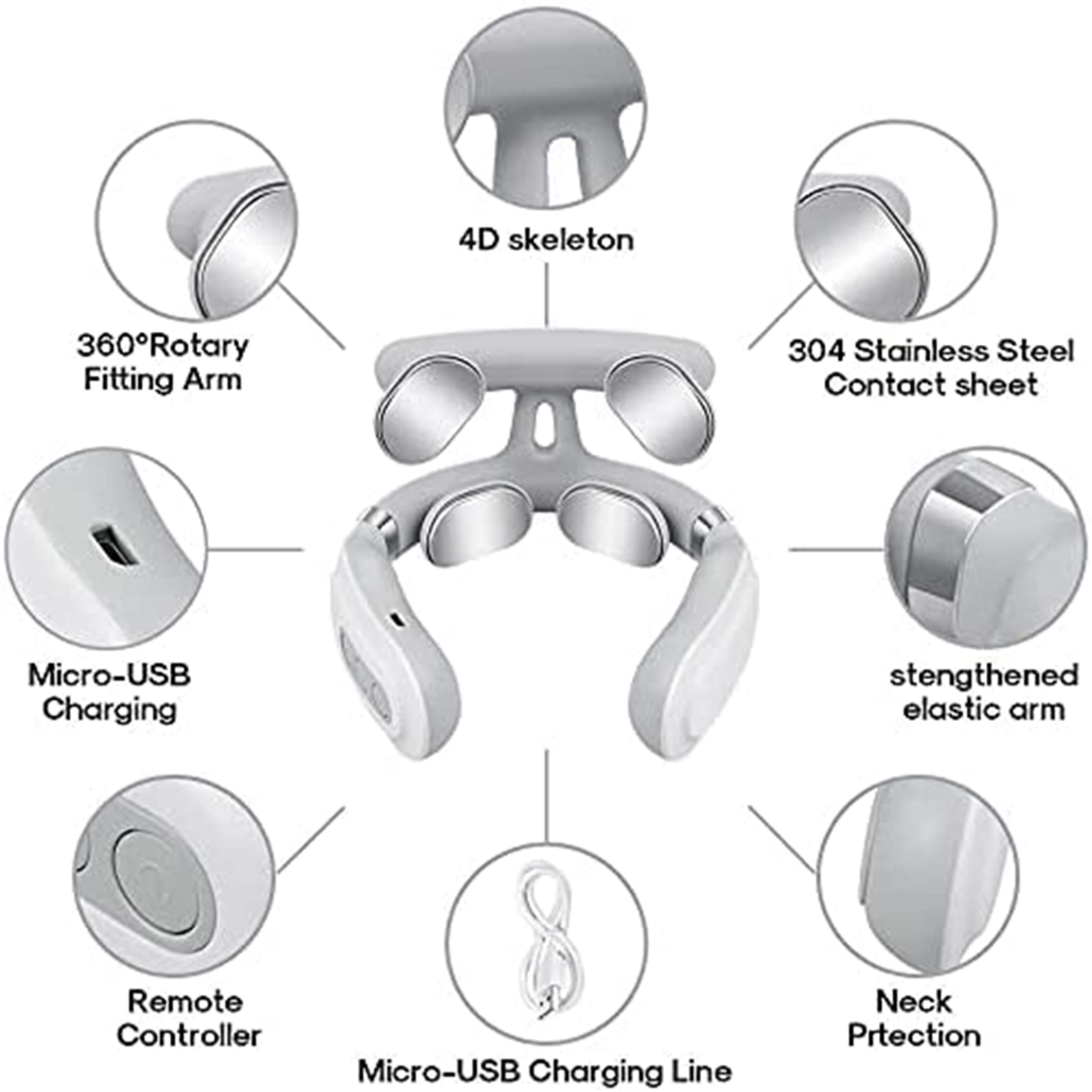 Multifunctional Electric Hot Compress 4 Heads Neck Massager Shoulder Cervical Massager Pulse Neck P 4