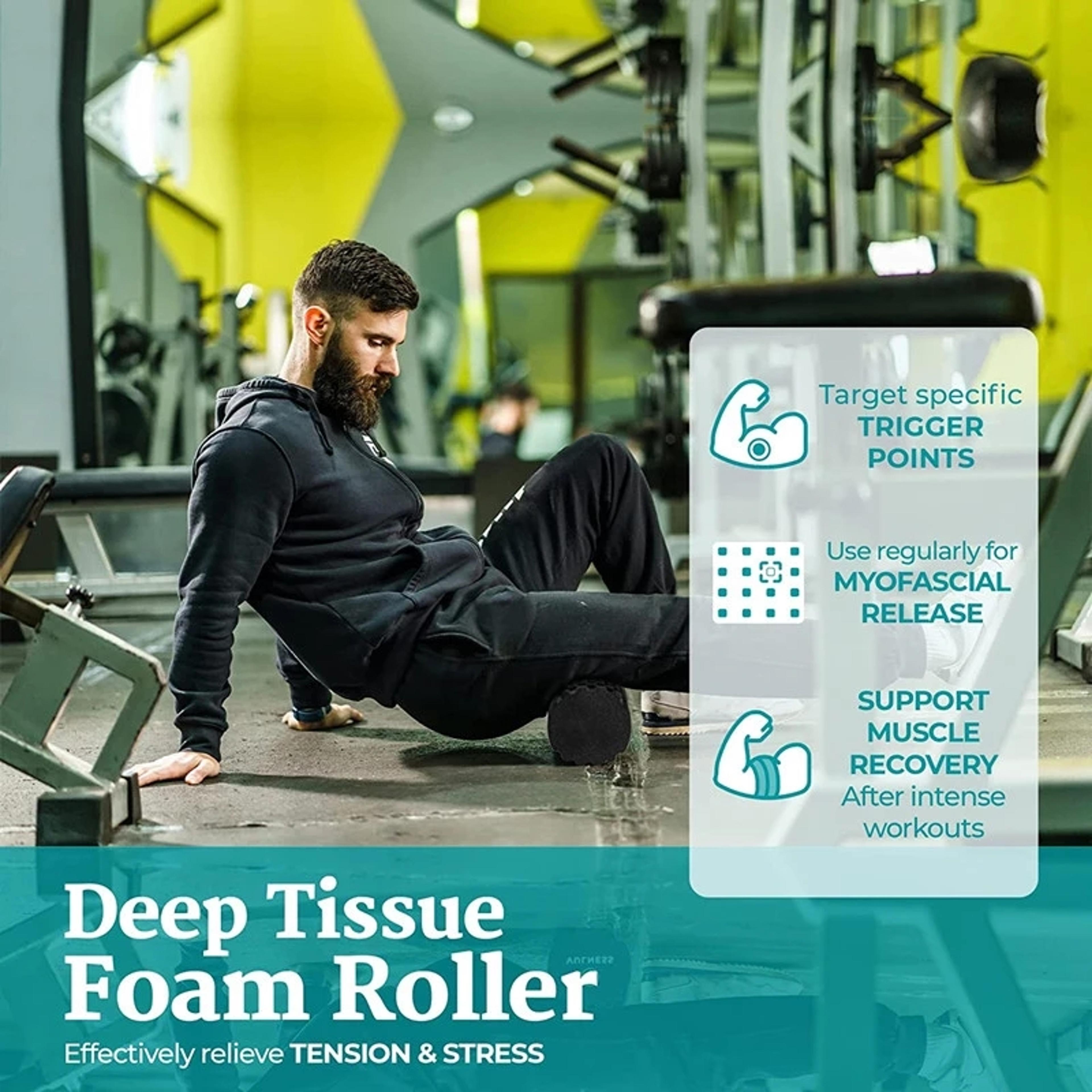 Massage Roller Foam Solid Color Yoga Roller Pilates Muscle Roller Fitness Gym Exercise Relaxing Mas 3
