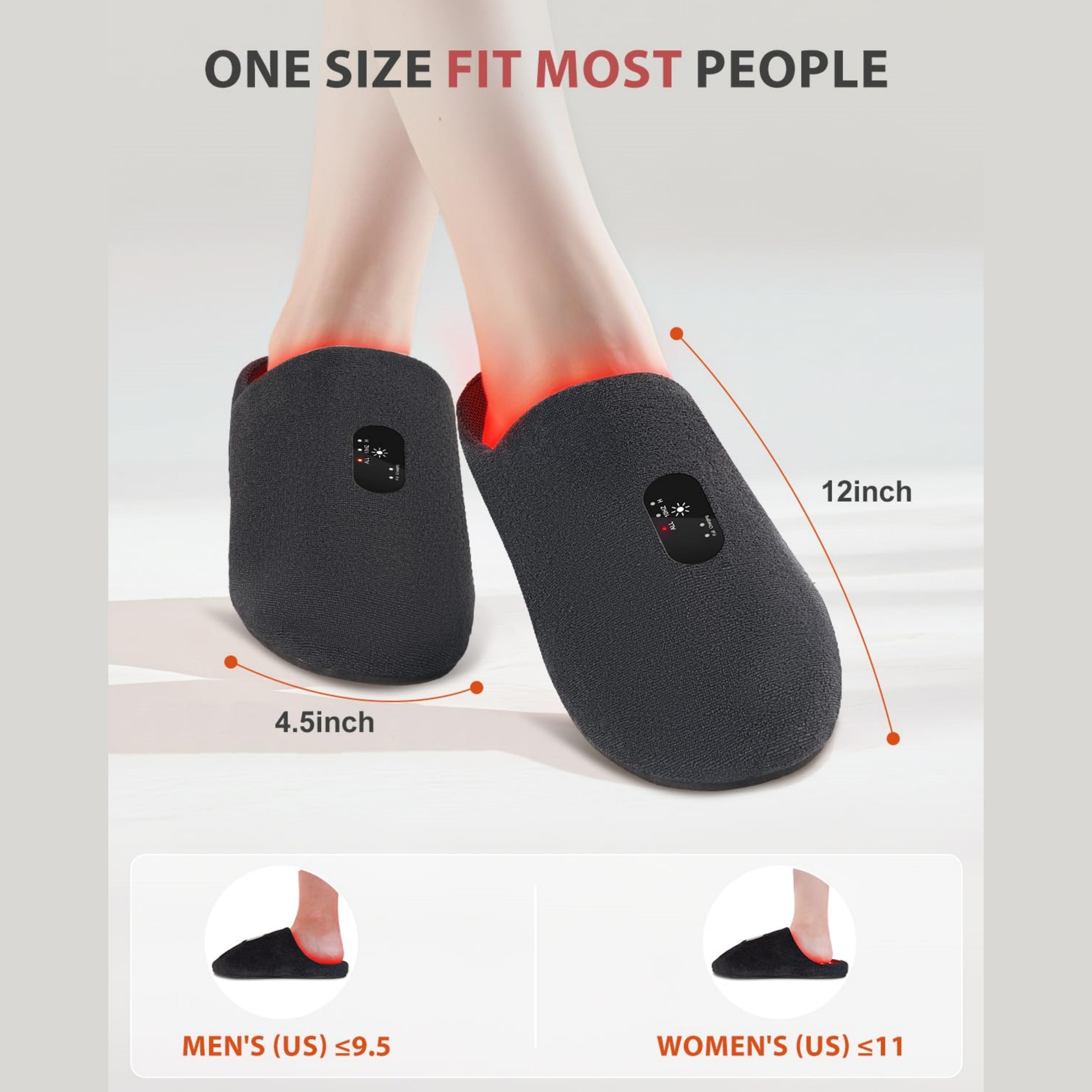 LED Red Light Therapy Slippers Infrared Foot Massager Rechargeable Foot Therapy Device Pulse Foot T