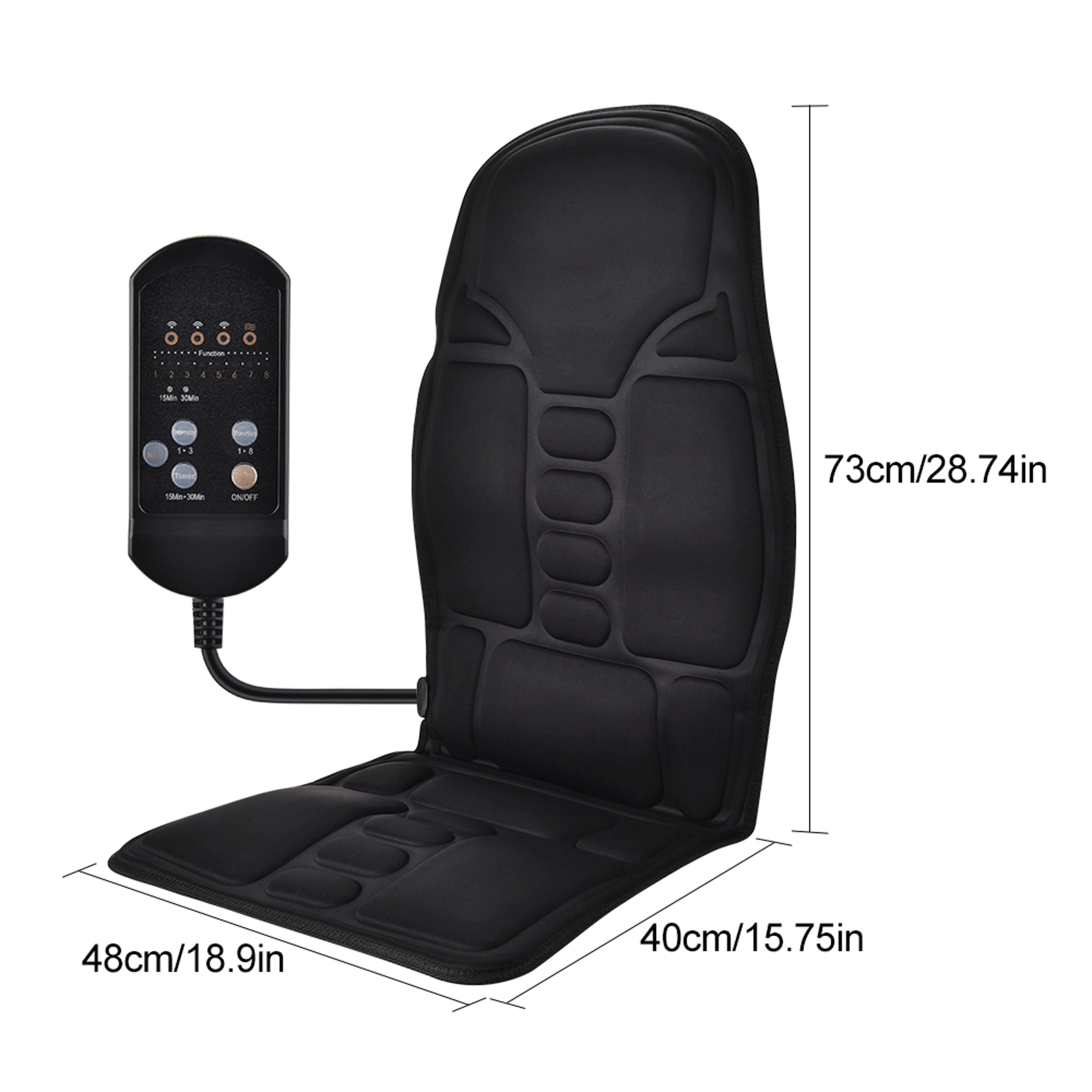 Infrared Therapy Heated Massage Chair Mat Pad Electric Vibrator FullBody Cushion For Neck Back Wais 5