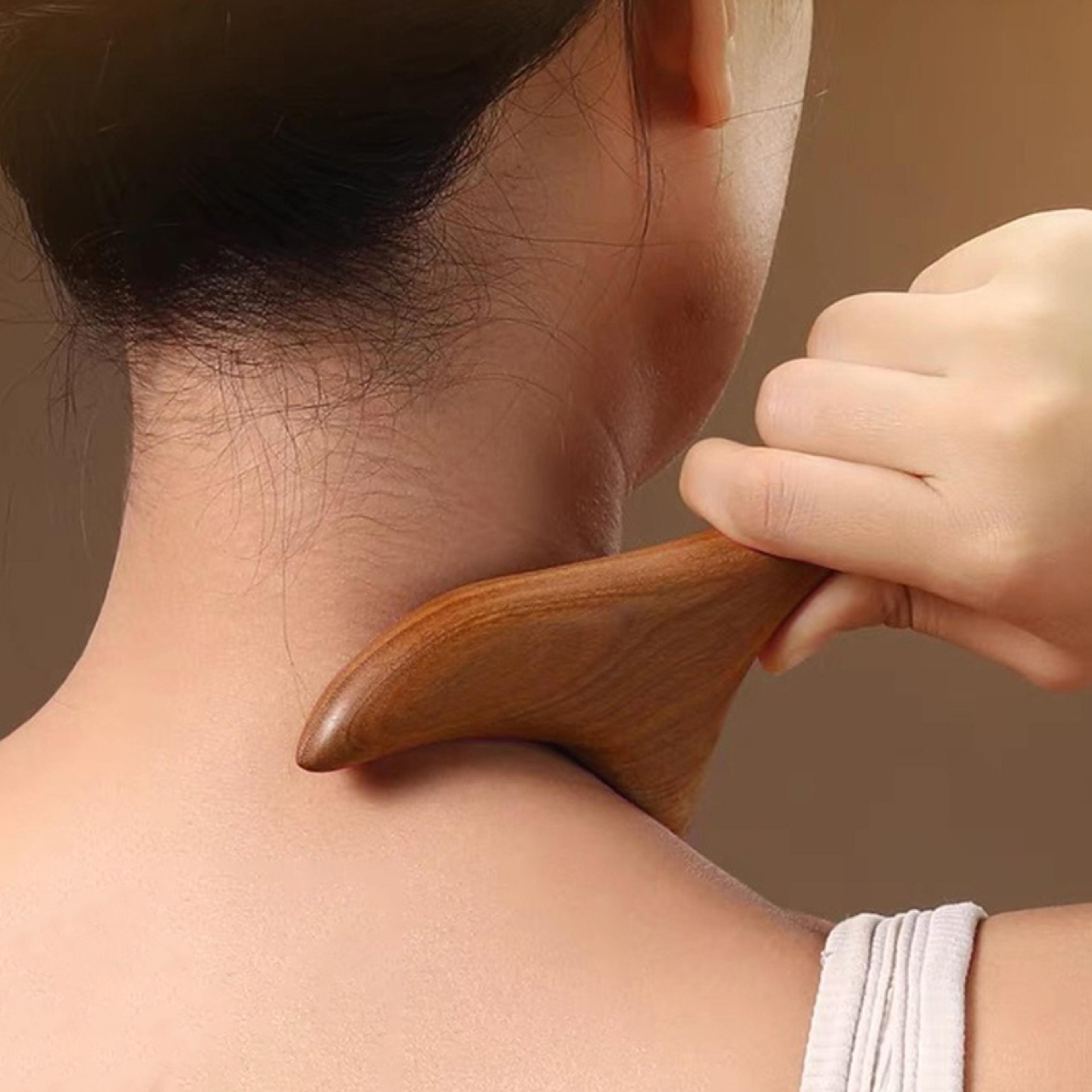 sandalwood trigger point massage tool professional gua sha muscle relief therapy