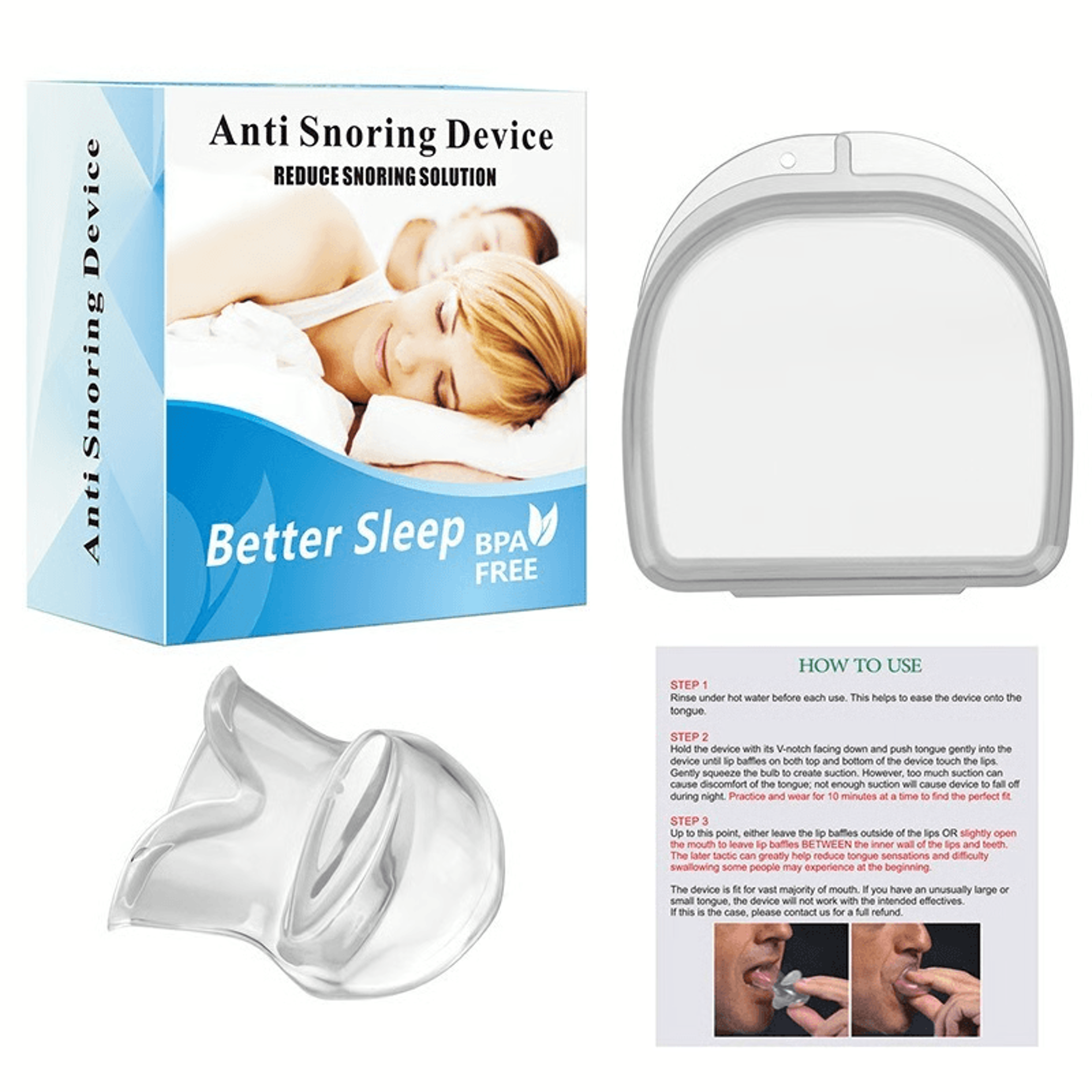Anti Snore Tongue Retaining Mouthpiece For Quiet Restful Sleep 8