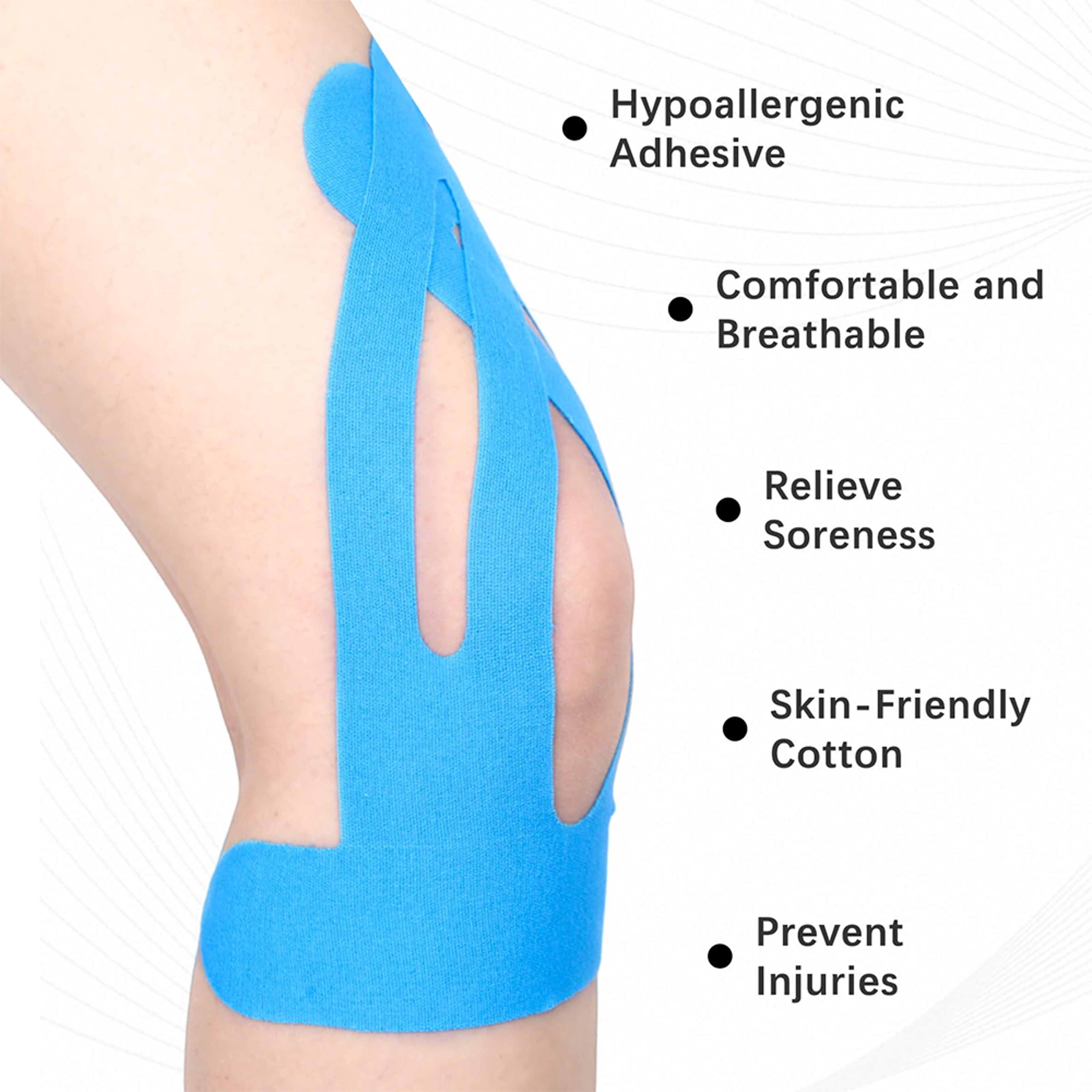 Breathable Knee Tape Waterproof  Elastic Kinesiology Tape For Stability 4