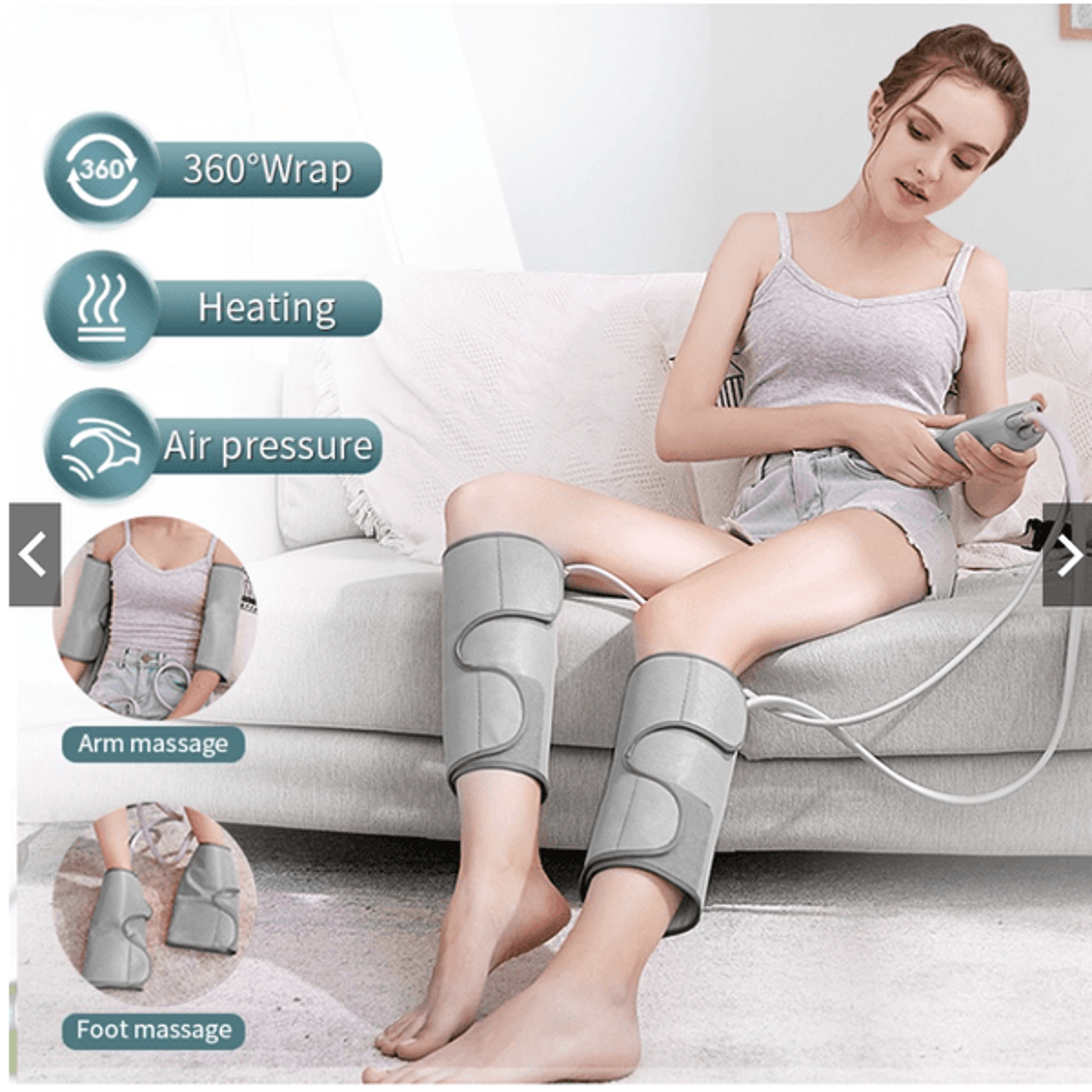 Air Compression Calf Massager With Handheld Controller Leg Massager For Circulation Pain Relief For 1